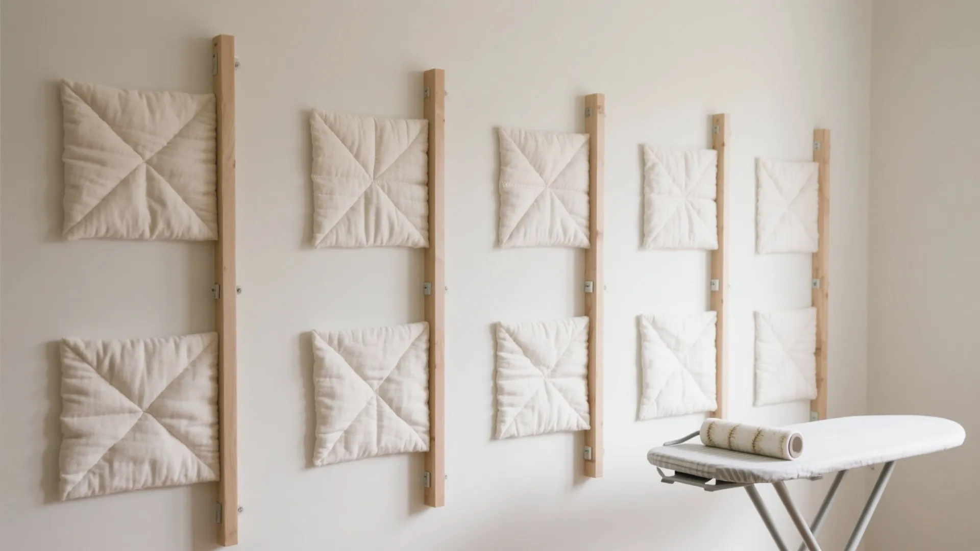 Minimalist flannel-and-batting wall