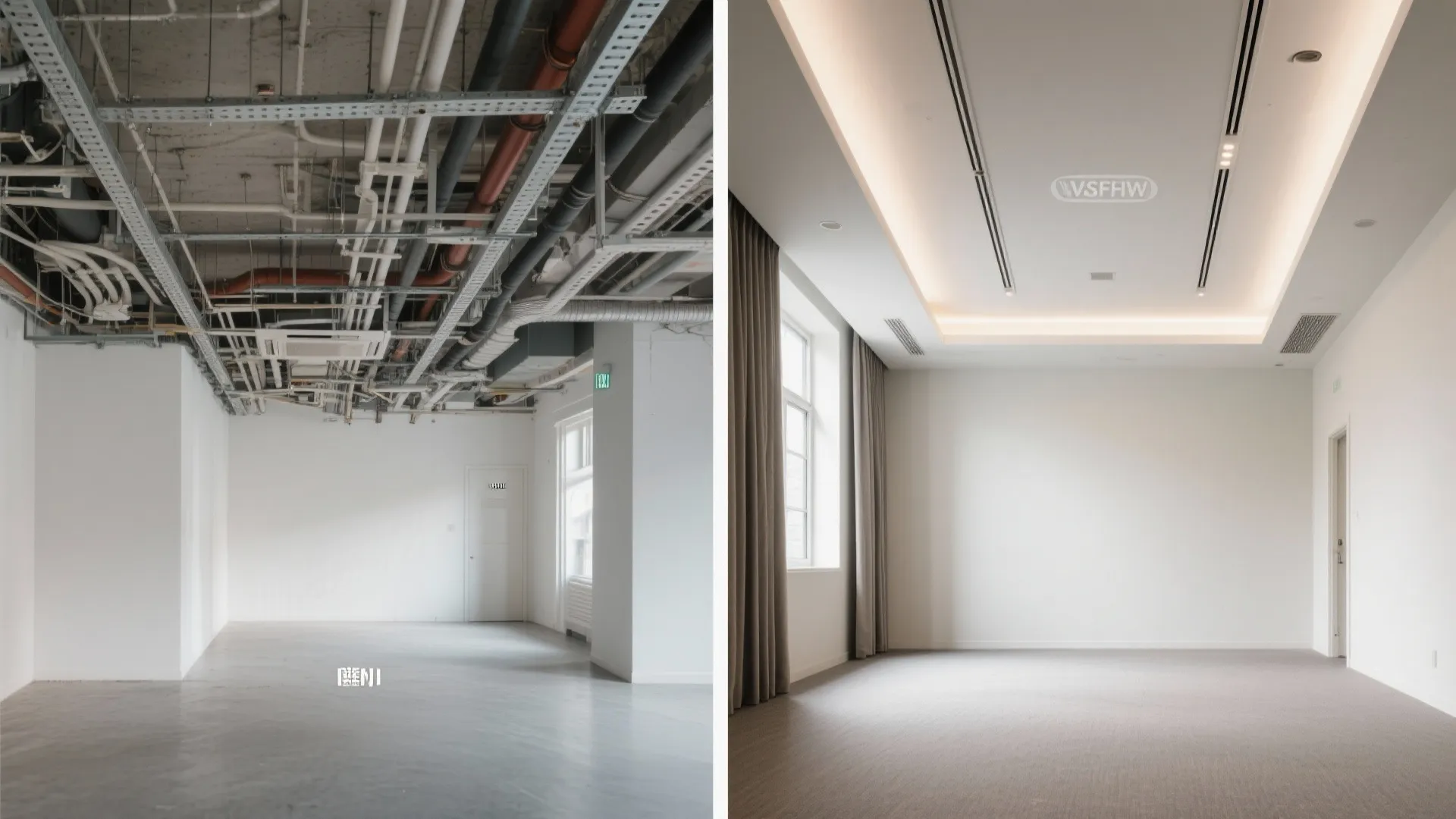 Ultra-Minimal Flat Ceiling with Hidden Track