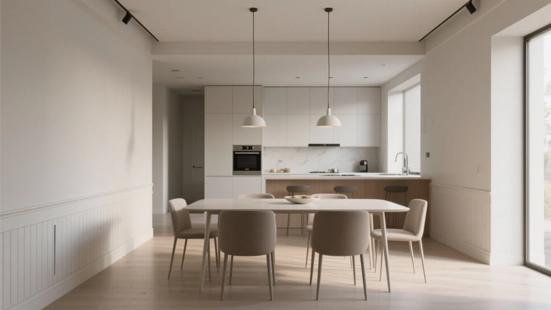 3. Modern Flat Panels with a Picture Rail