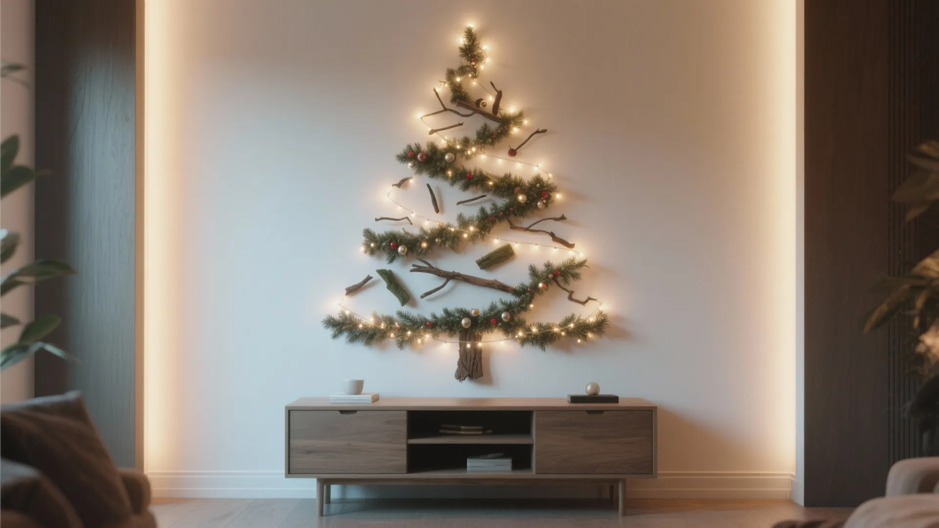 Flat wall tree that saves floor space