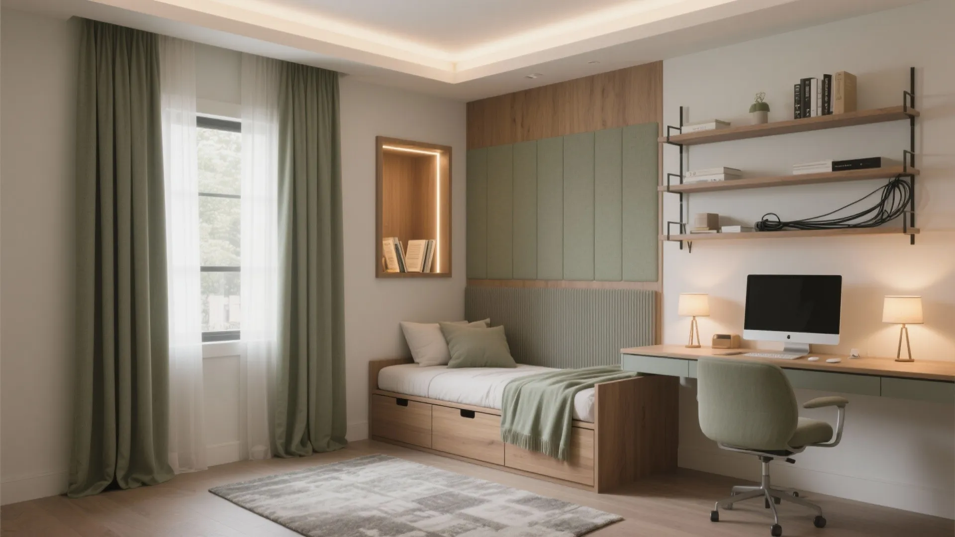 Bedrooms that layer function (and a flexible third)