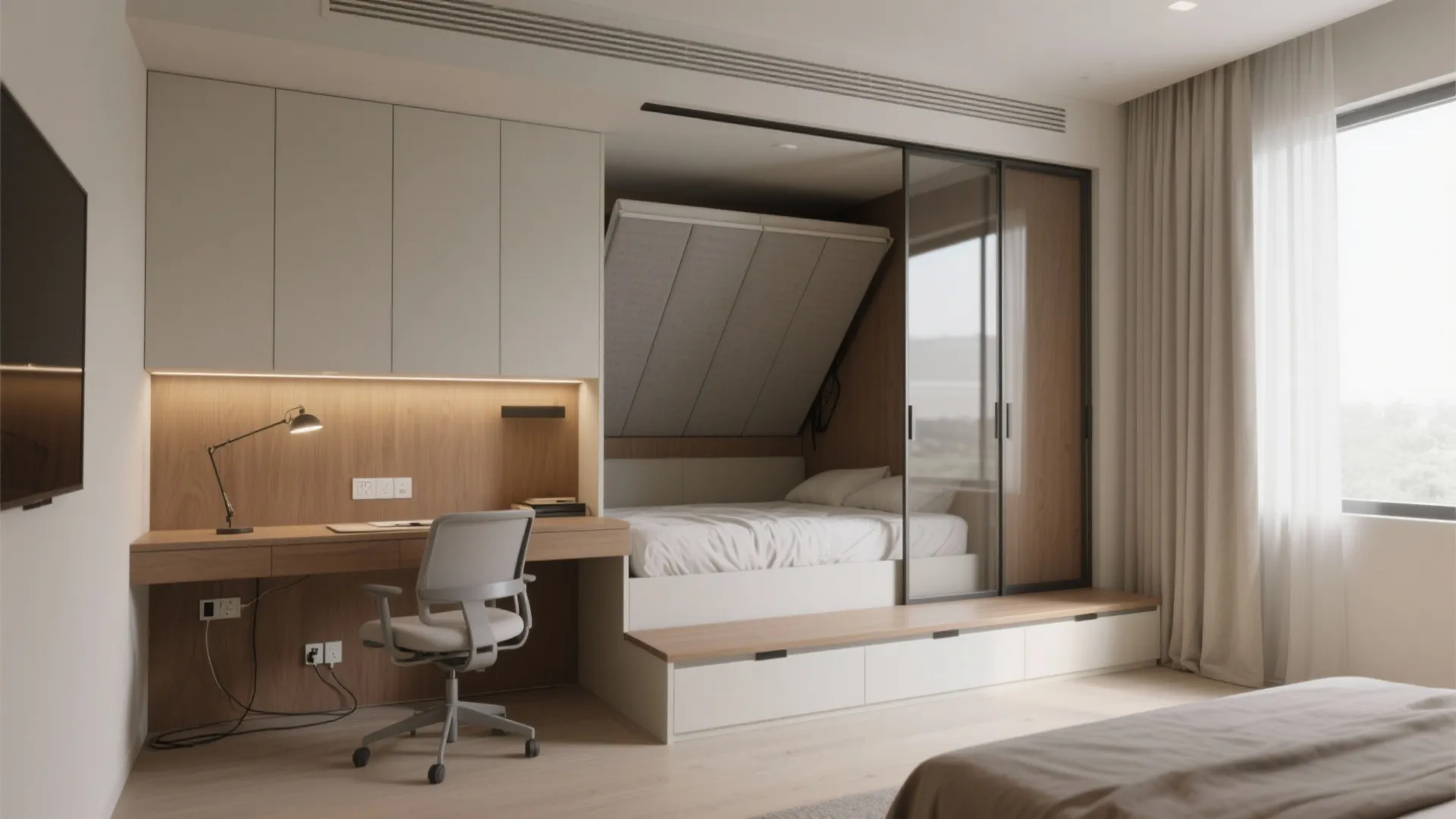 Flexible bedroom that doubles as a study