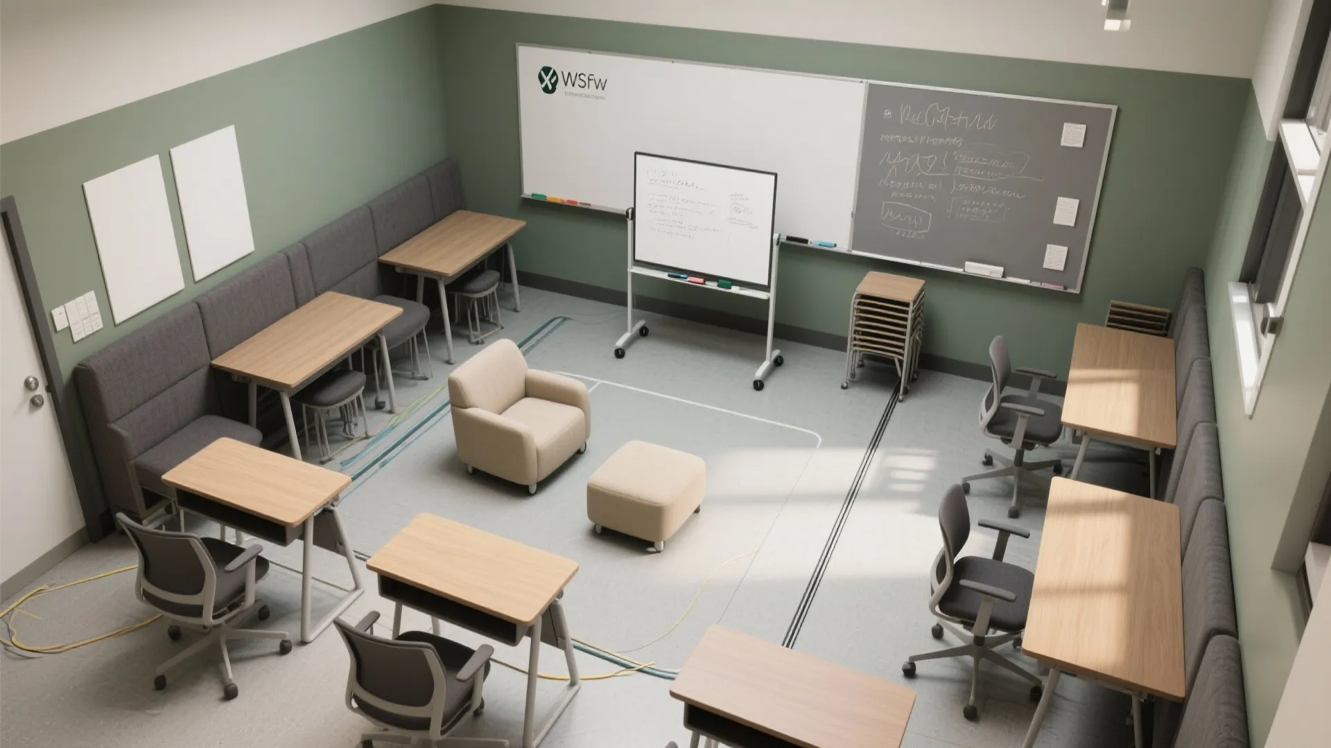 2) Flexible Furniture: Foldaway Desks, Mobile Screens, and Soft Seating