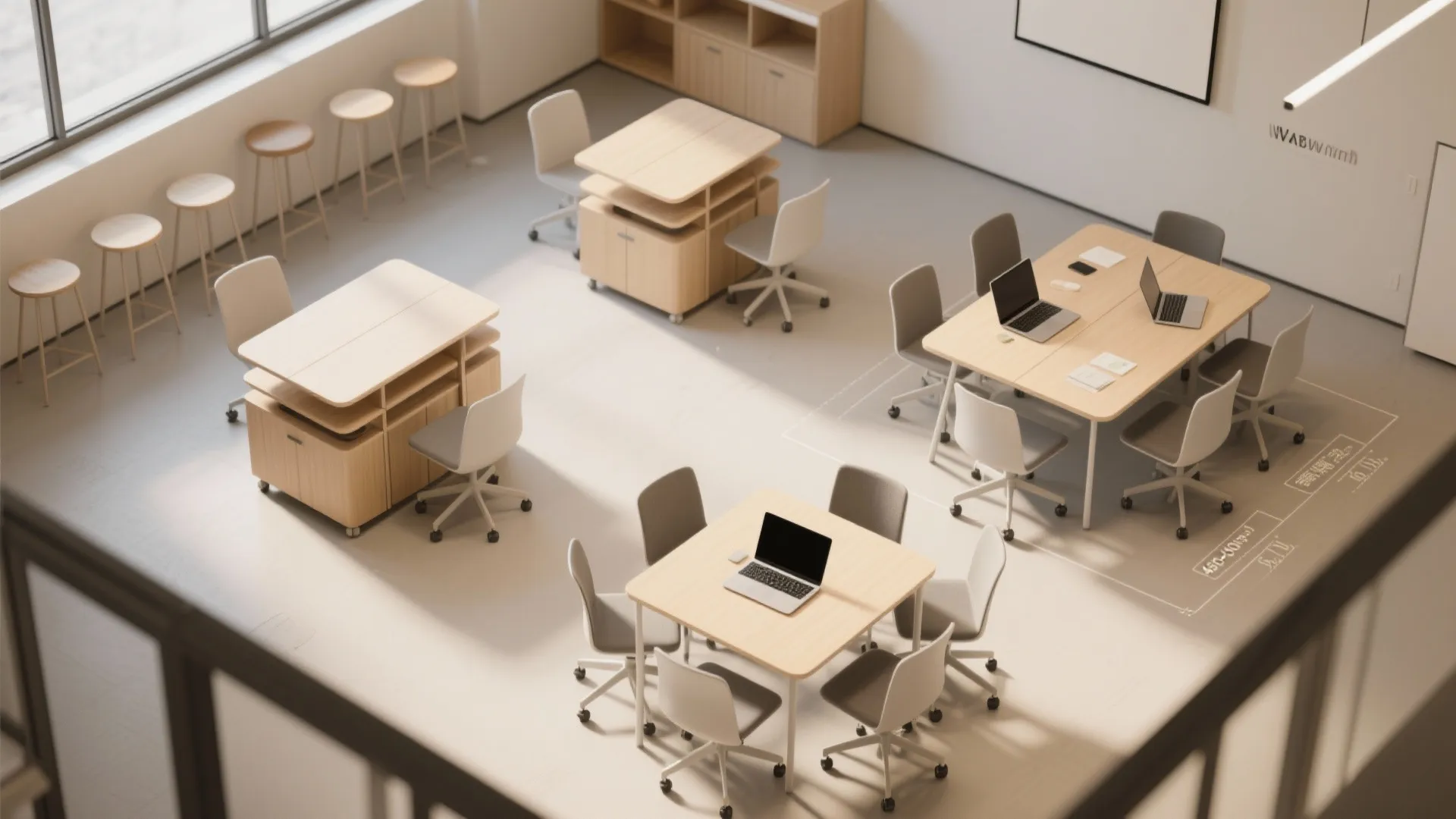 Flexible furniture that flips between modes