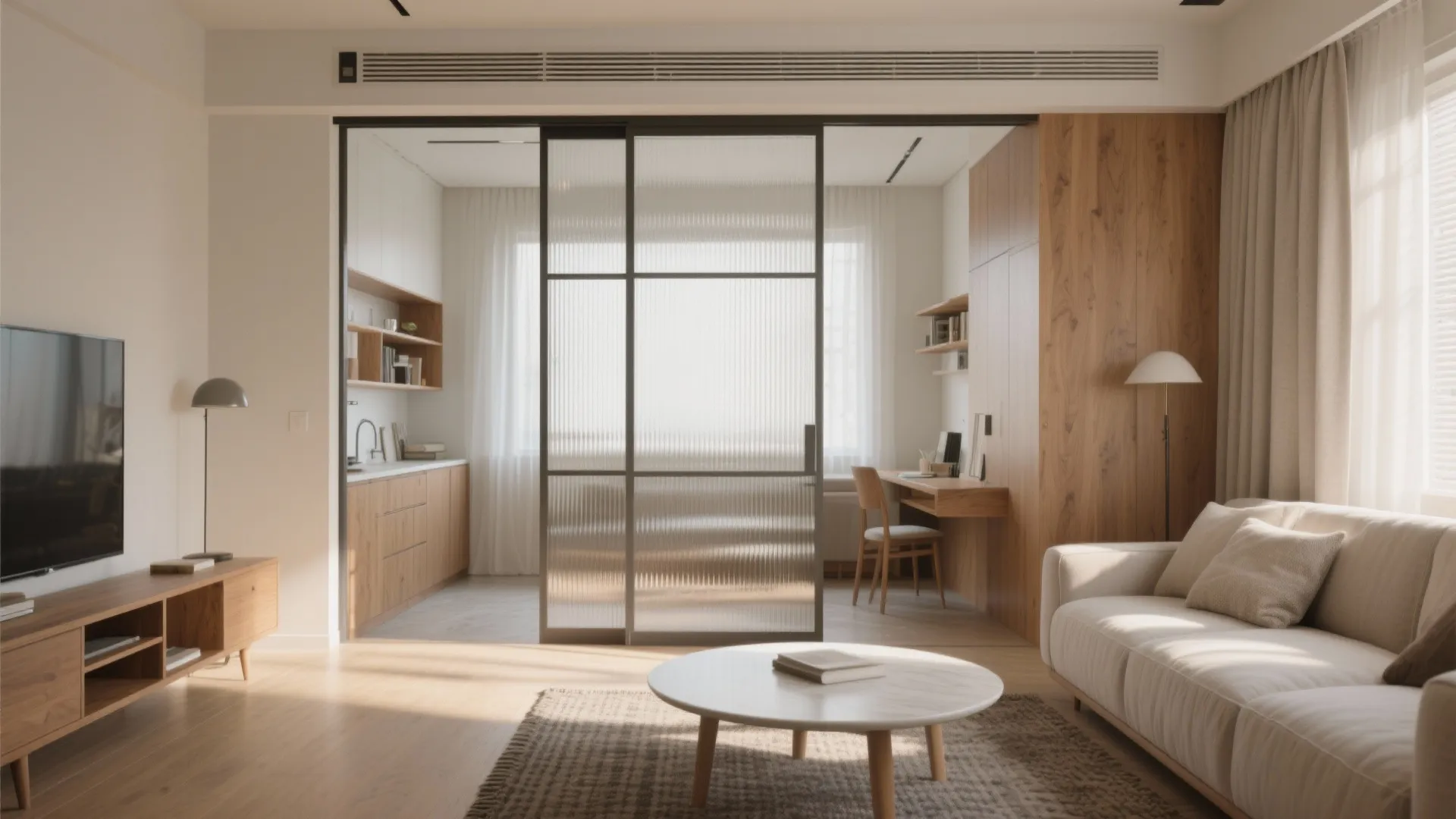 Open-plan living with flexible glazing