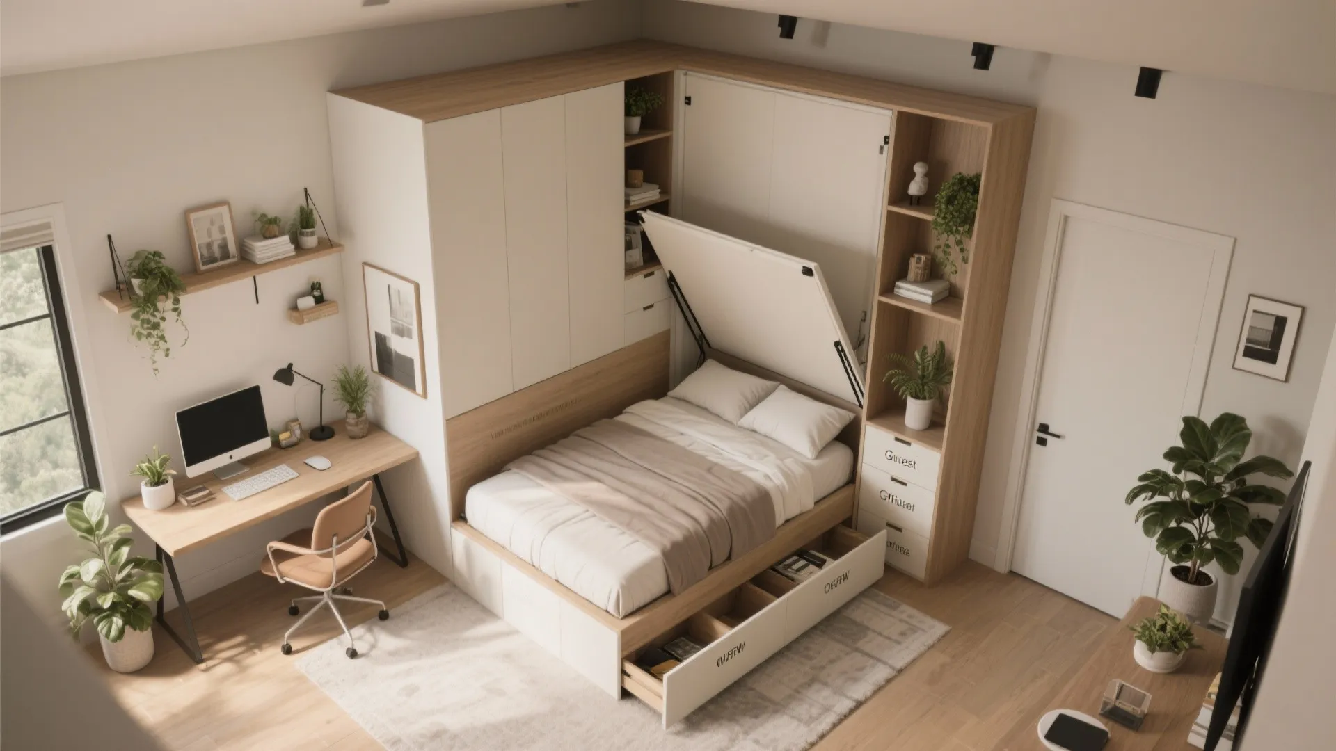 4. Flexible guest/office bedroom solutions