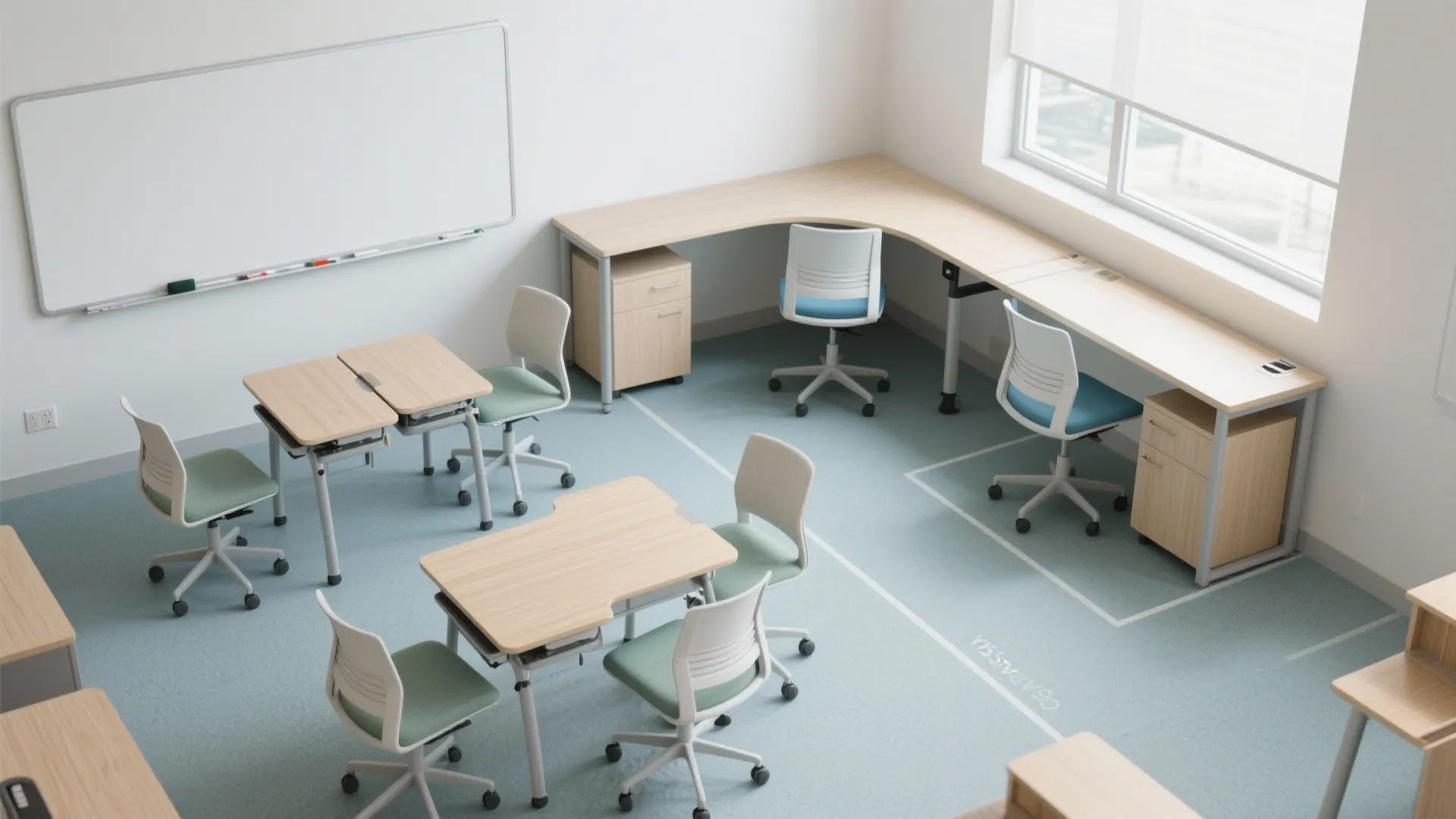 Flexible furniture with micro-zones and L-shapes