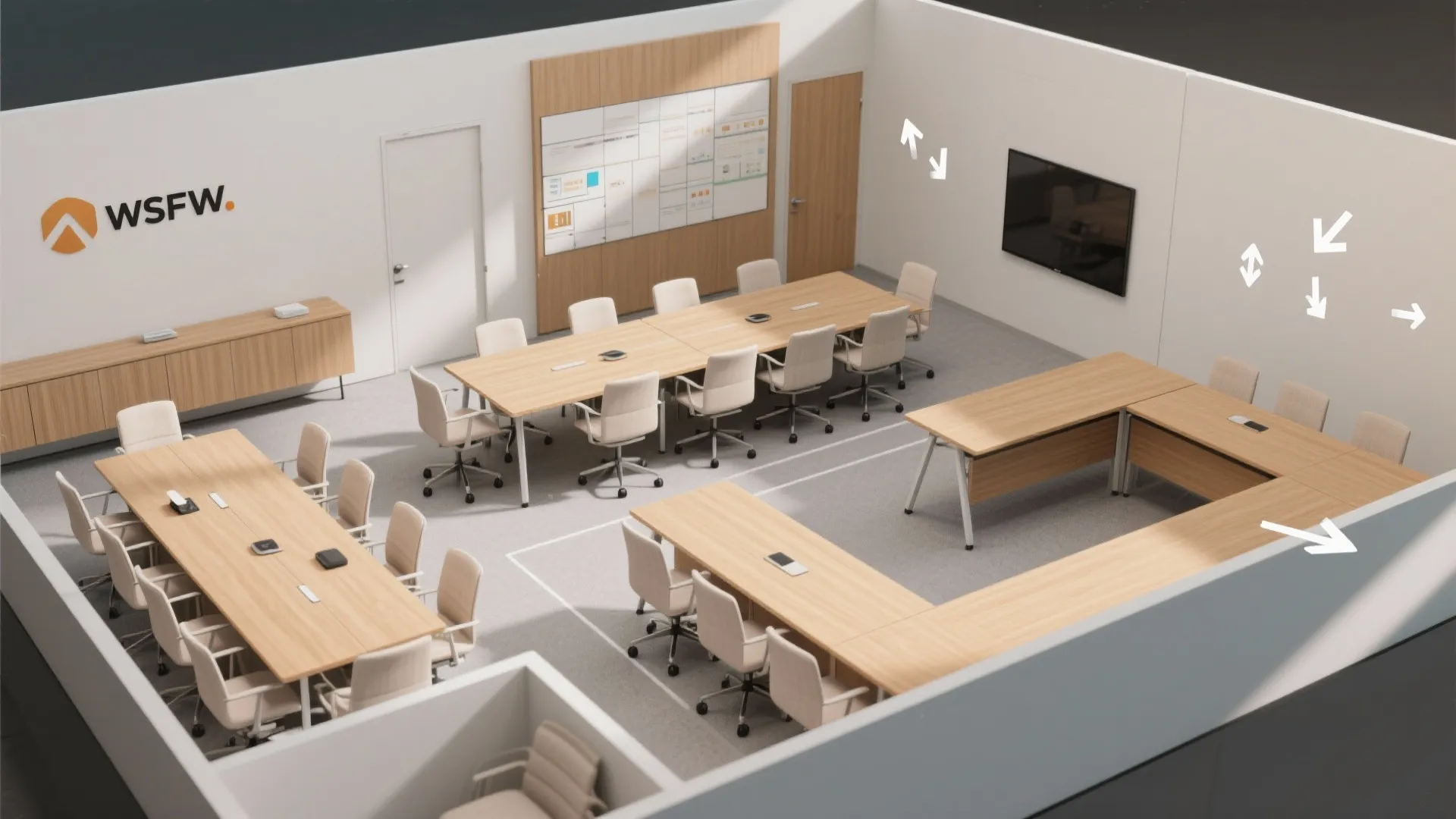 2) Flex layout with modular tables