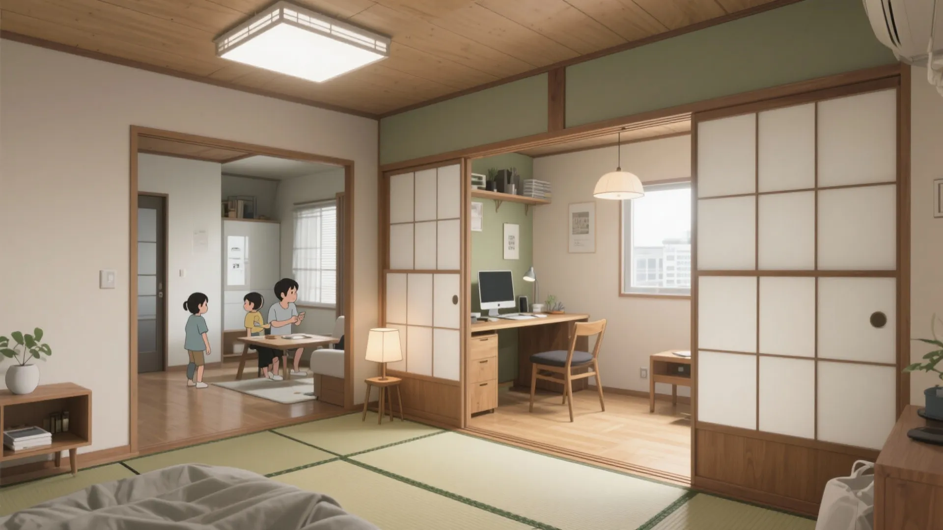 子世帯は“可変LDK”——回遊動線とワークコーナーで暮らしの変化に強く