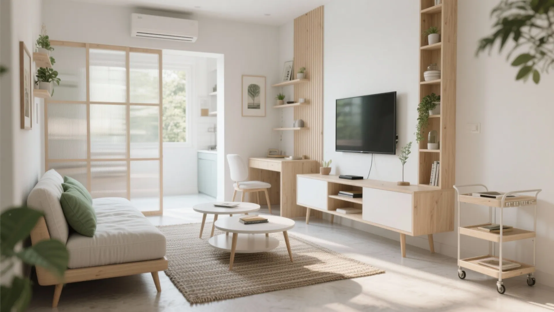 Flexible Living: Multi-Functional Furniture & Light Partitions