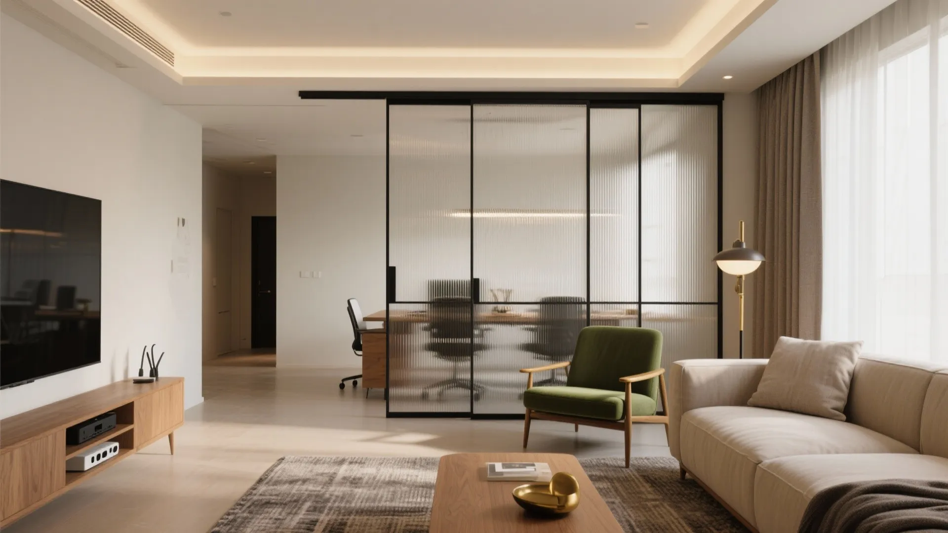 2) A living–dining that flexes for WFH and guests