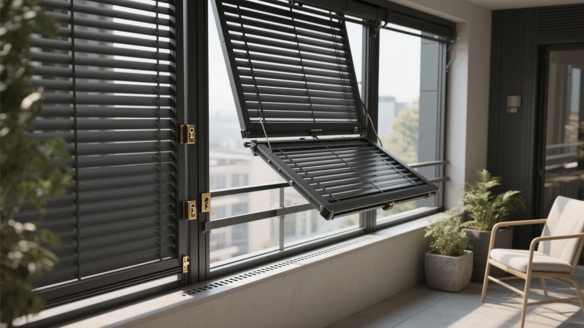 Flexible security: sliding and folding grill modules