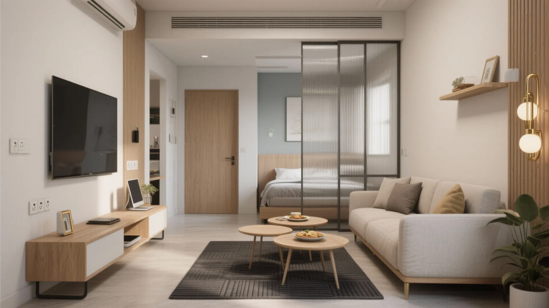 Flexible furniture and sliding partitions