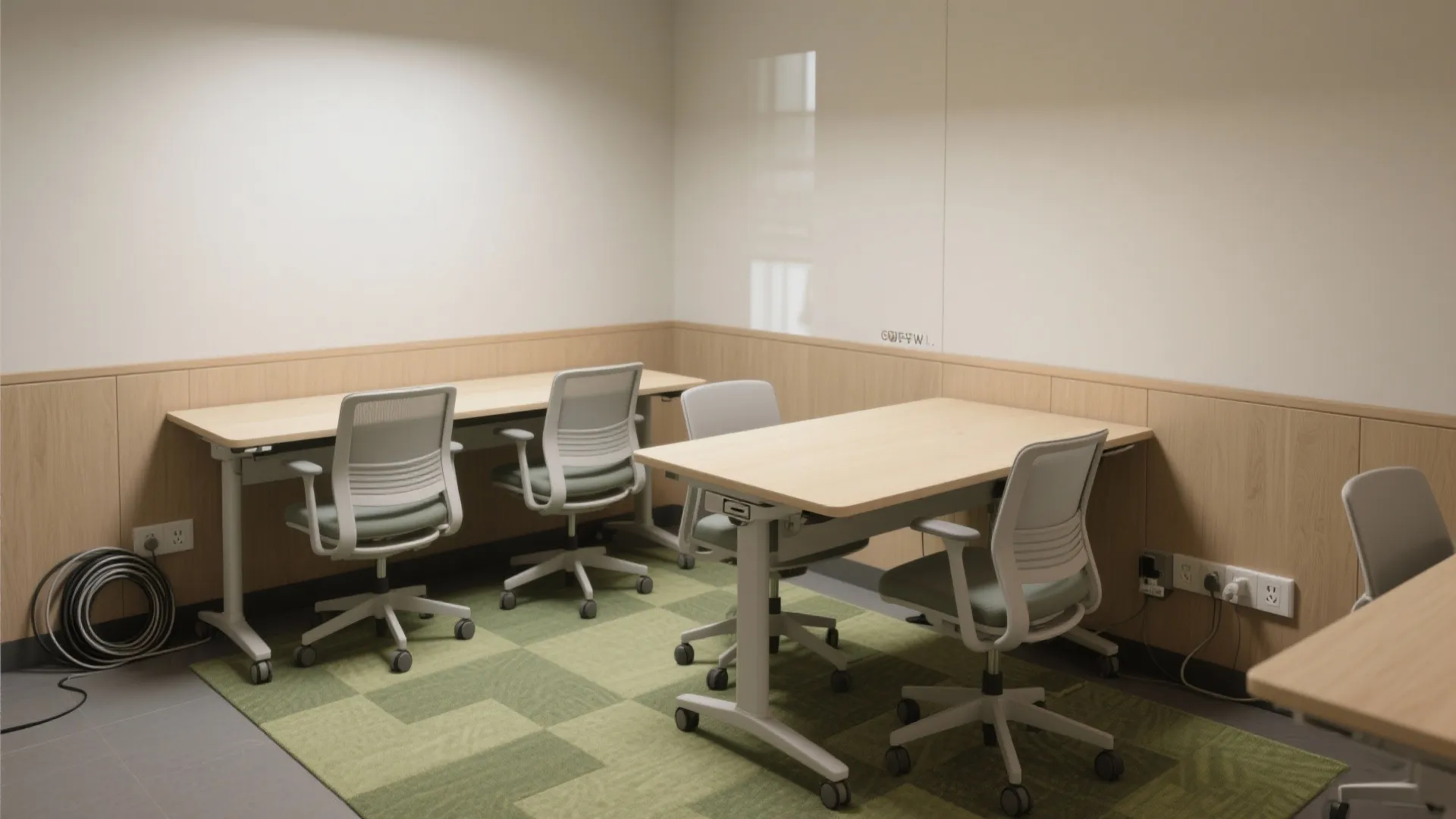 1) Flexible zones with rolling furniture