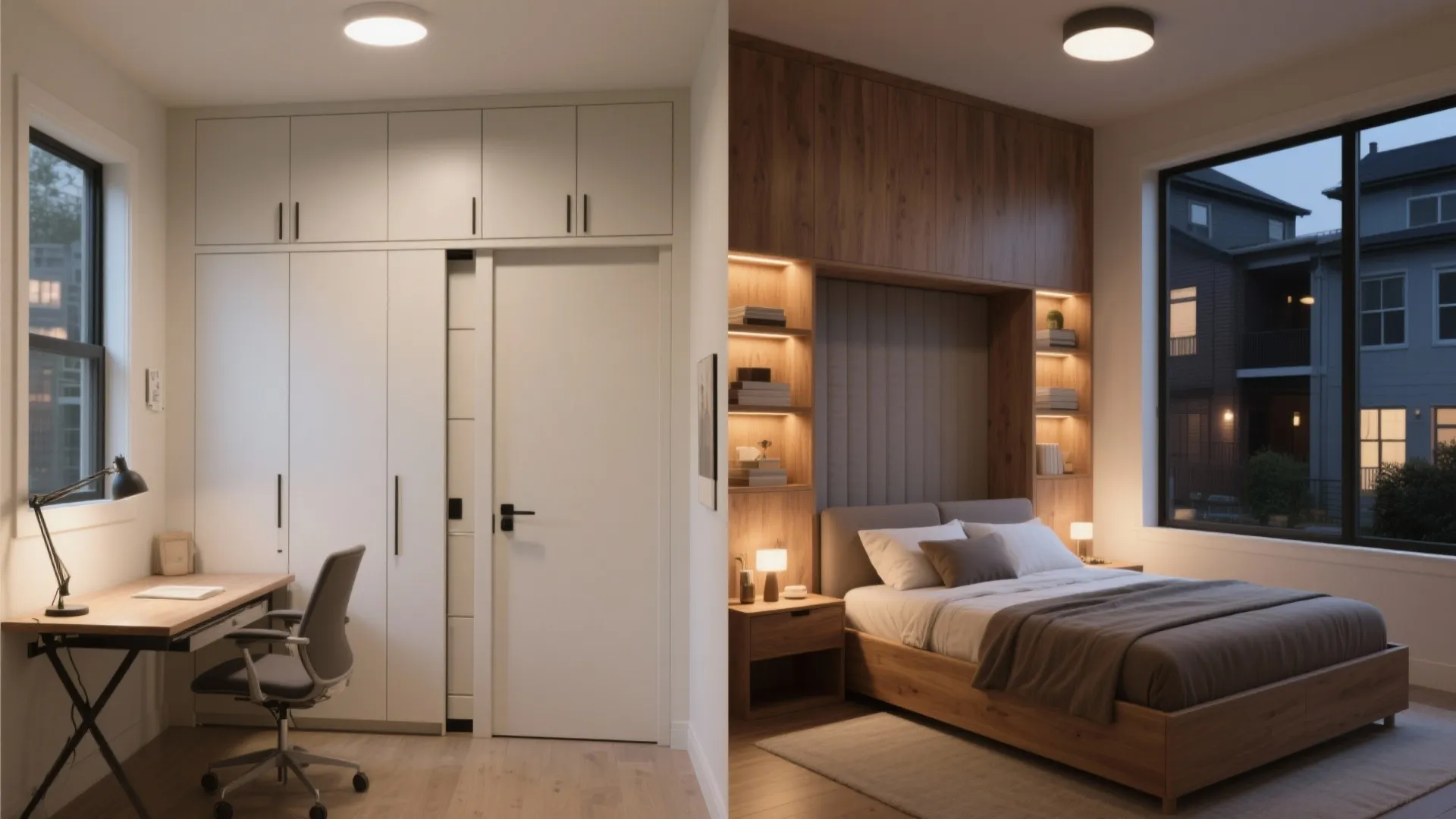 4) Flex bedrooms that adapt: guest room by day, office by night