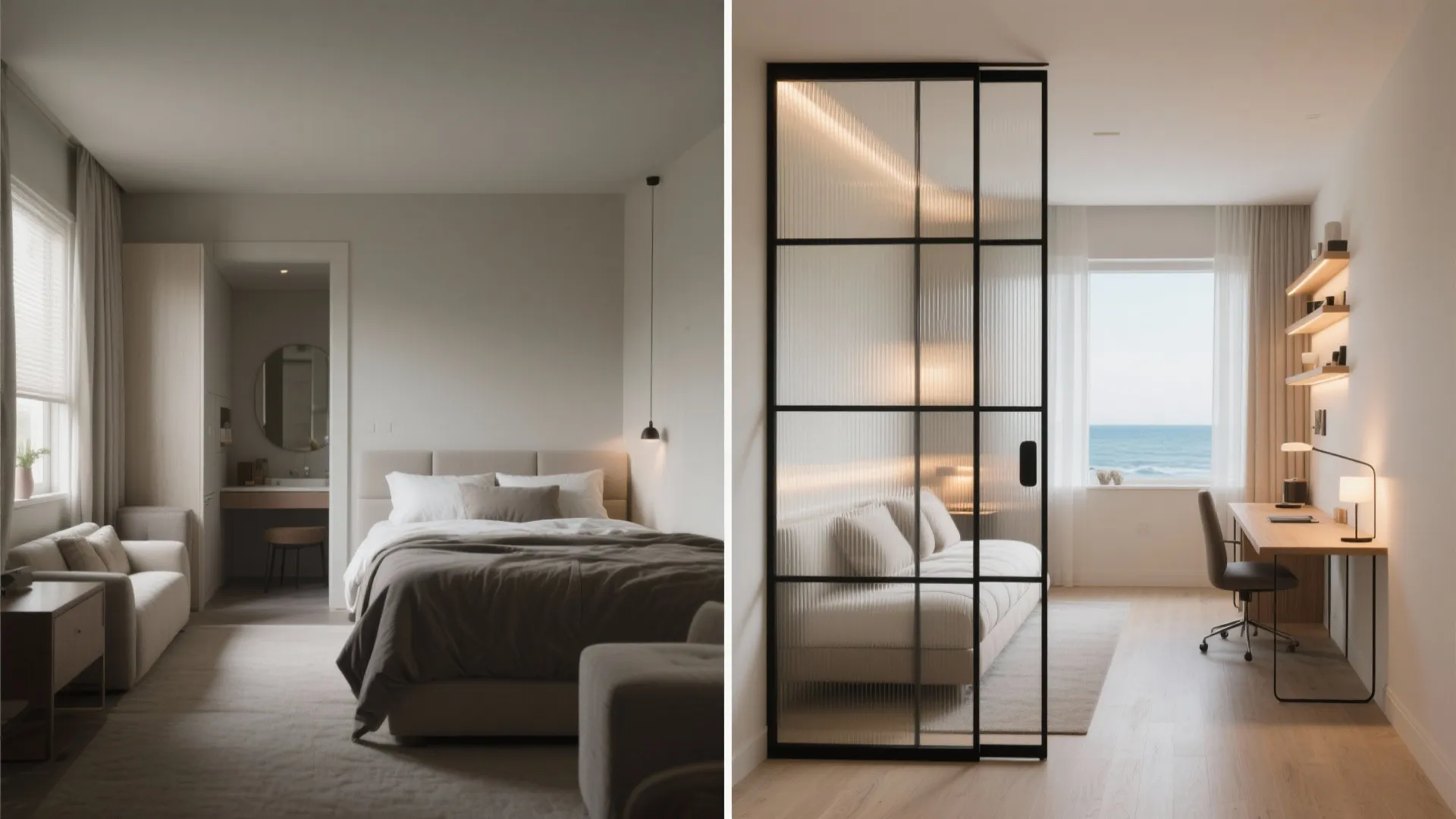 Sliding Partitions for a Flex Room (Office/Guest)