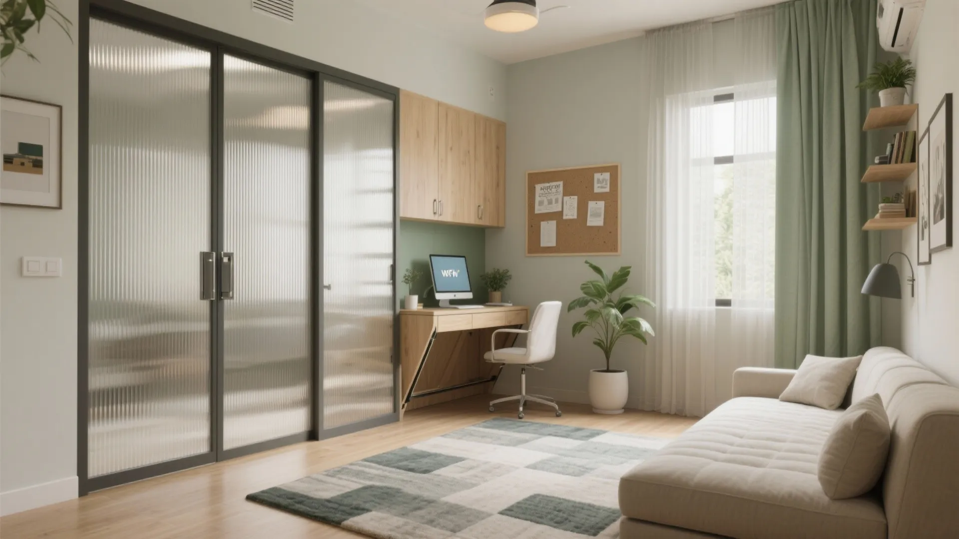 Flex Room With Pocket Doors and a Convertible Sofa