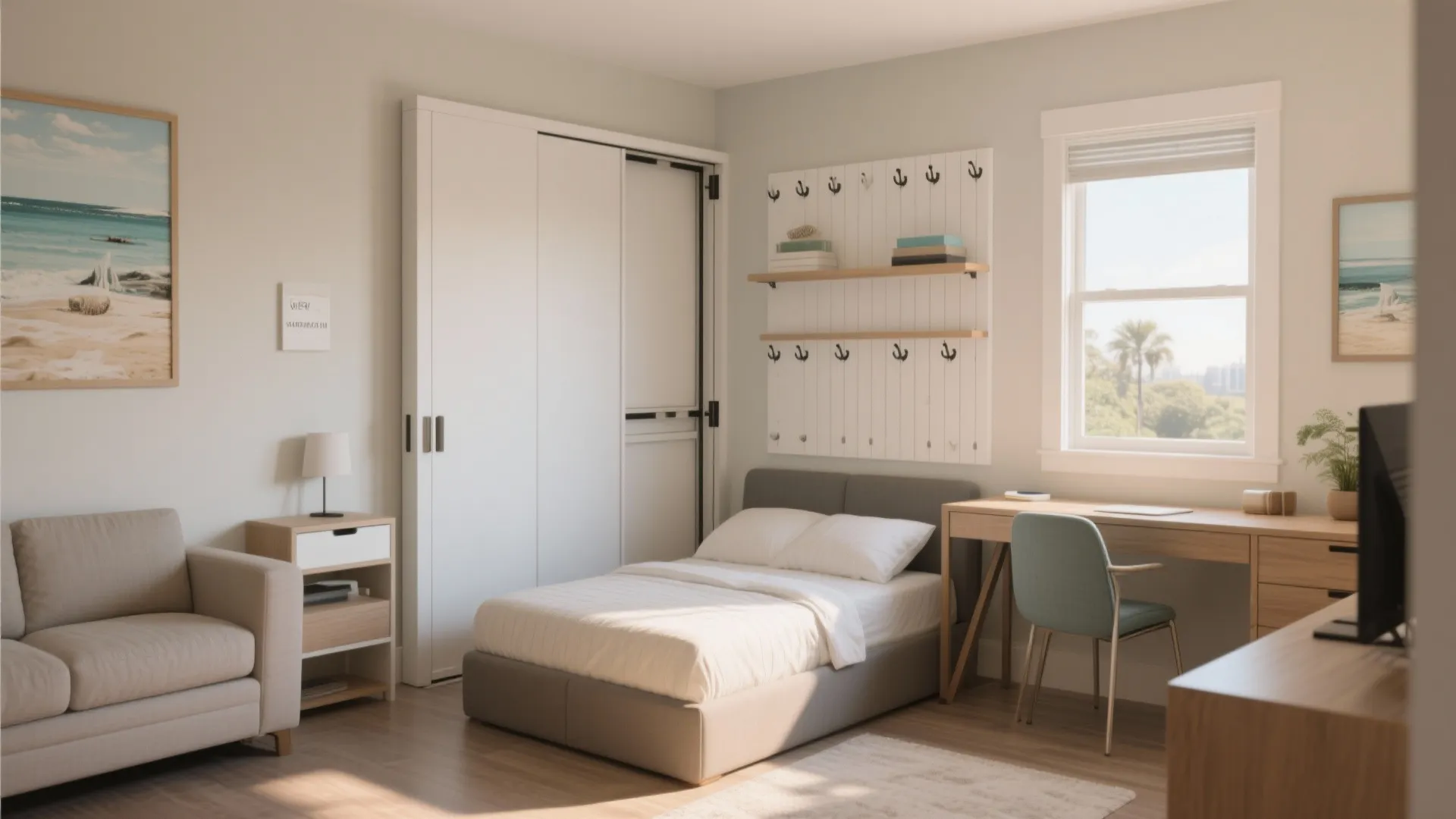 2. Convert one bedroom into a multifunctional flex room