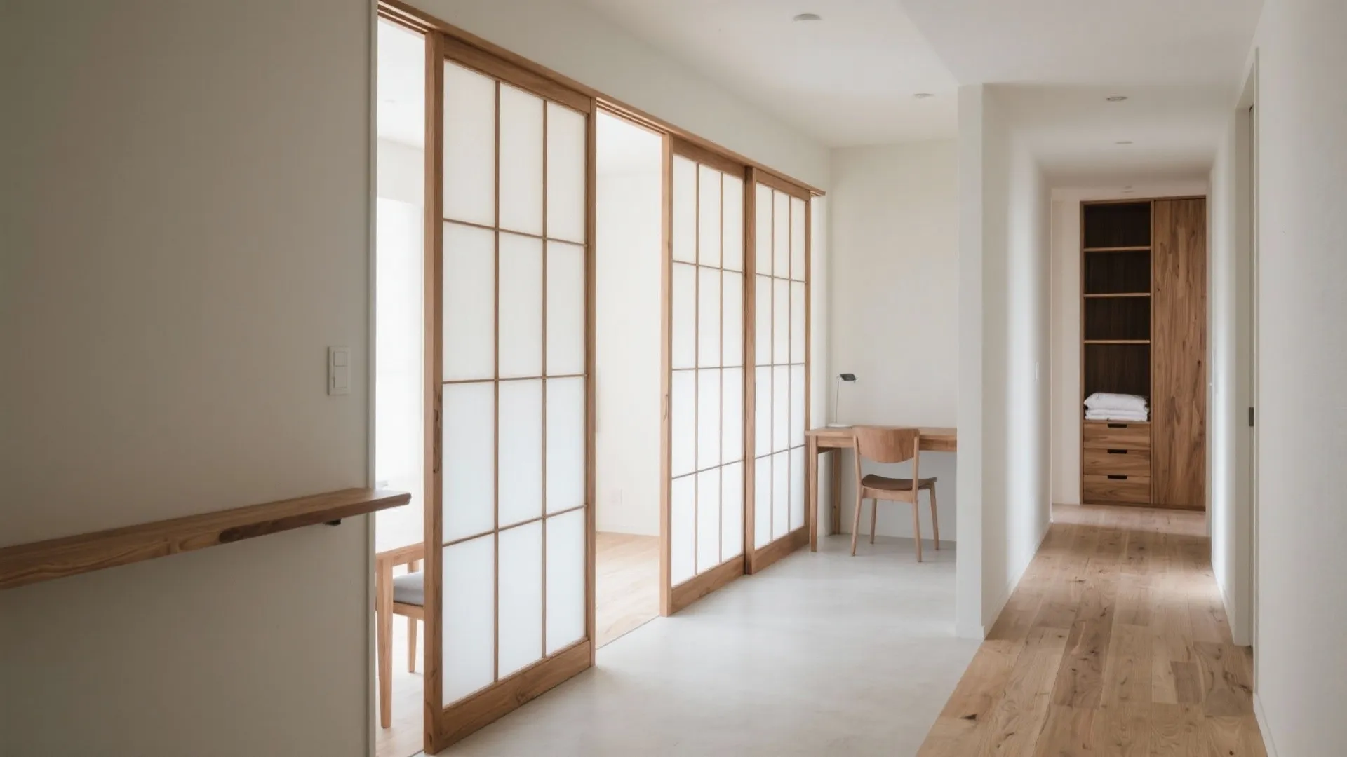 個室3室は“役割＞広さ”：可変の仕切りと共用収納でフレキシブルに（東京・動線規劃）