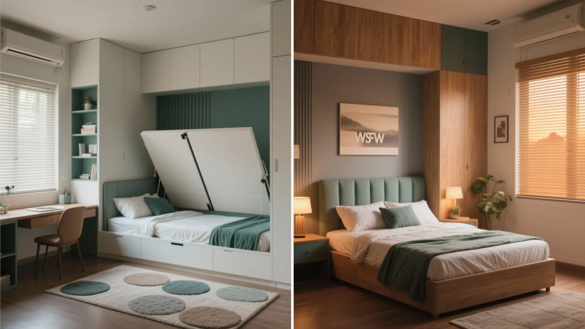 Flex room: study by day, guest suite by night