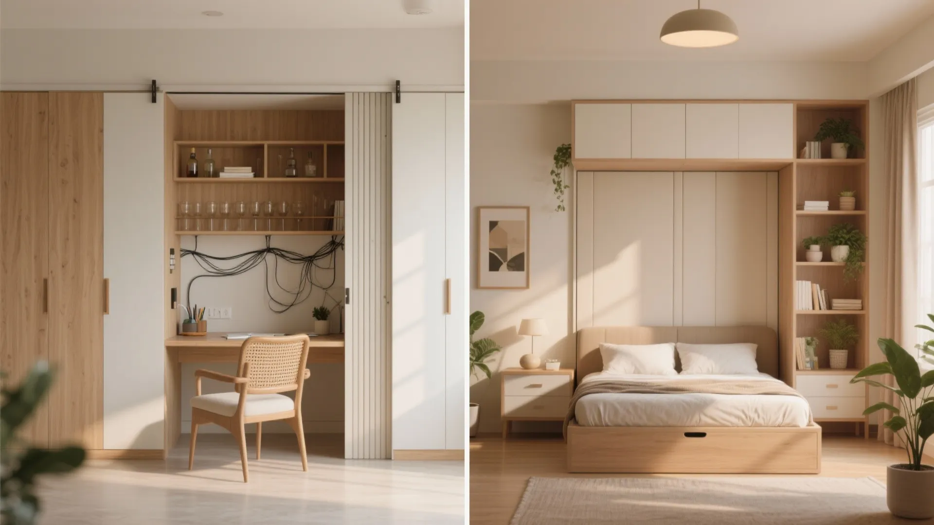 Flexible Rooms: Sliding Partitions and Built-ins