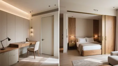 Modern Bedroom with Integrated Study Zone