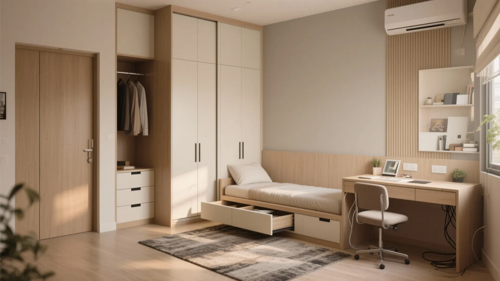 Flex rooms: study by day, guest room by night