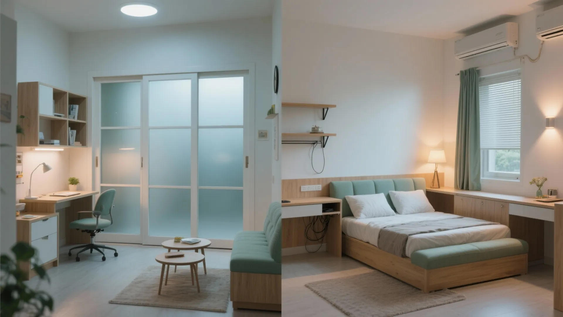 Flexible furniture and doors that add a plus-one room