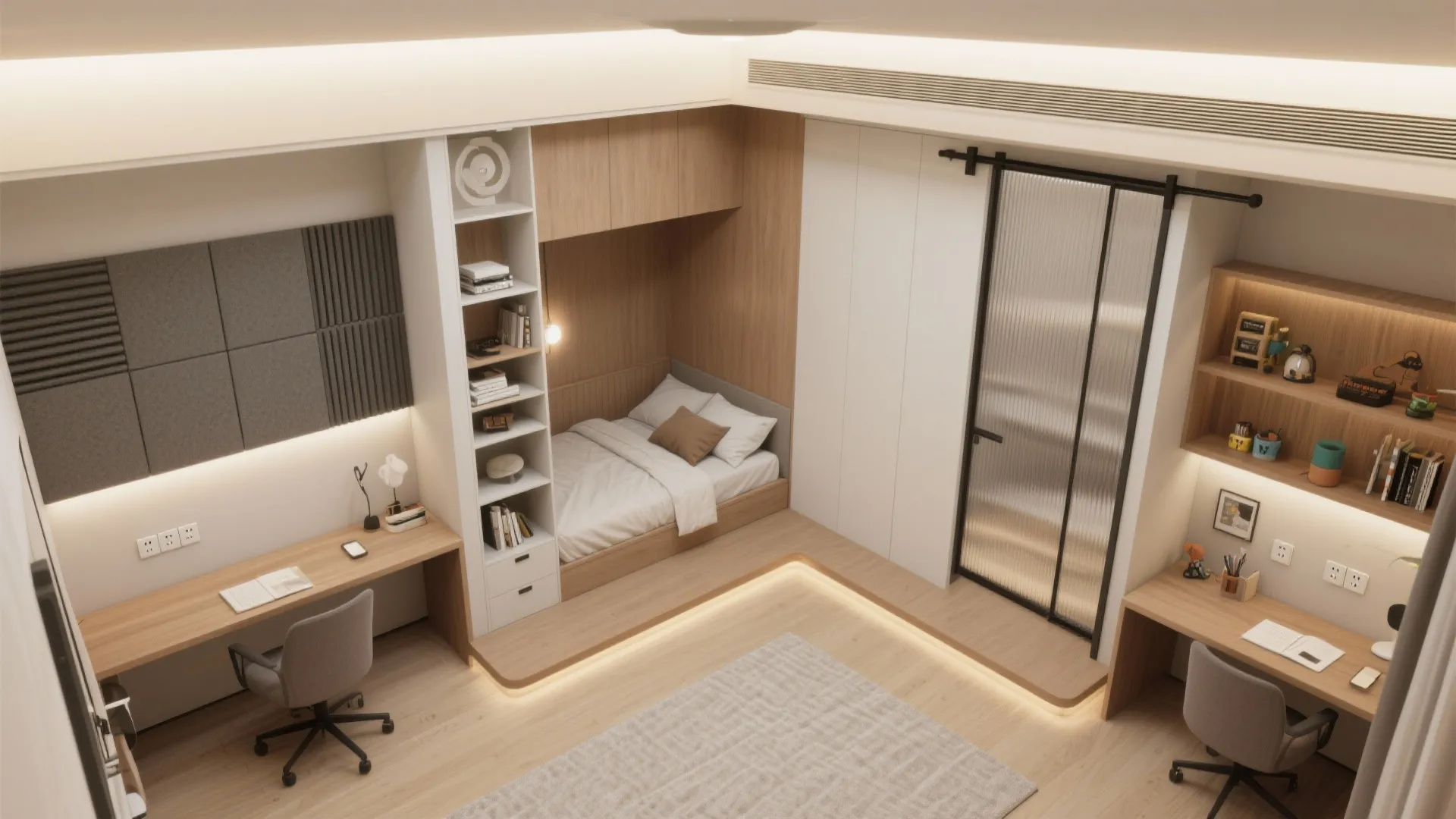 Flexible third bedroom: study, guest room, or hobby zone