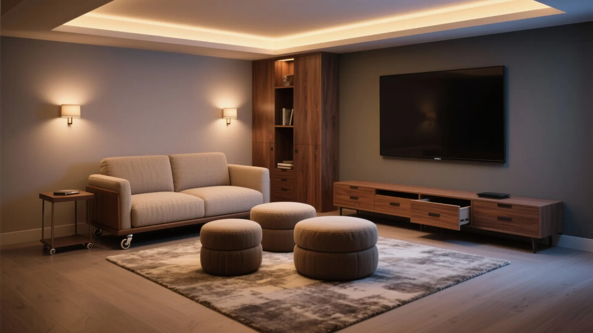 Idea 2: Flexible seating that hides storage