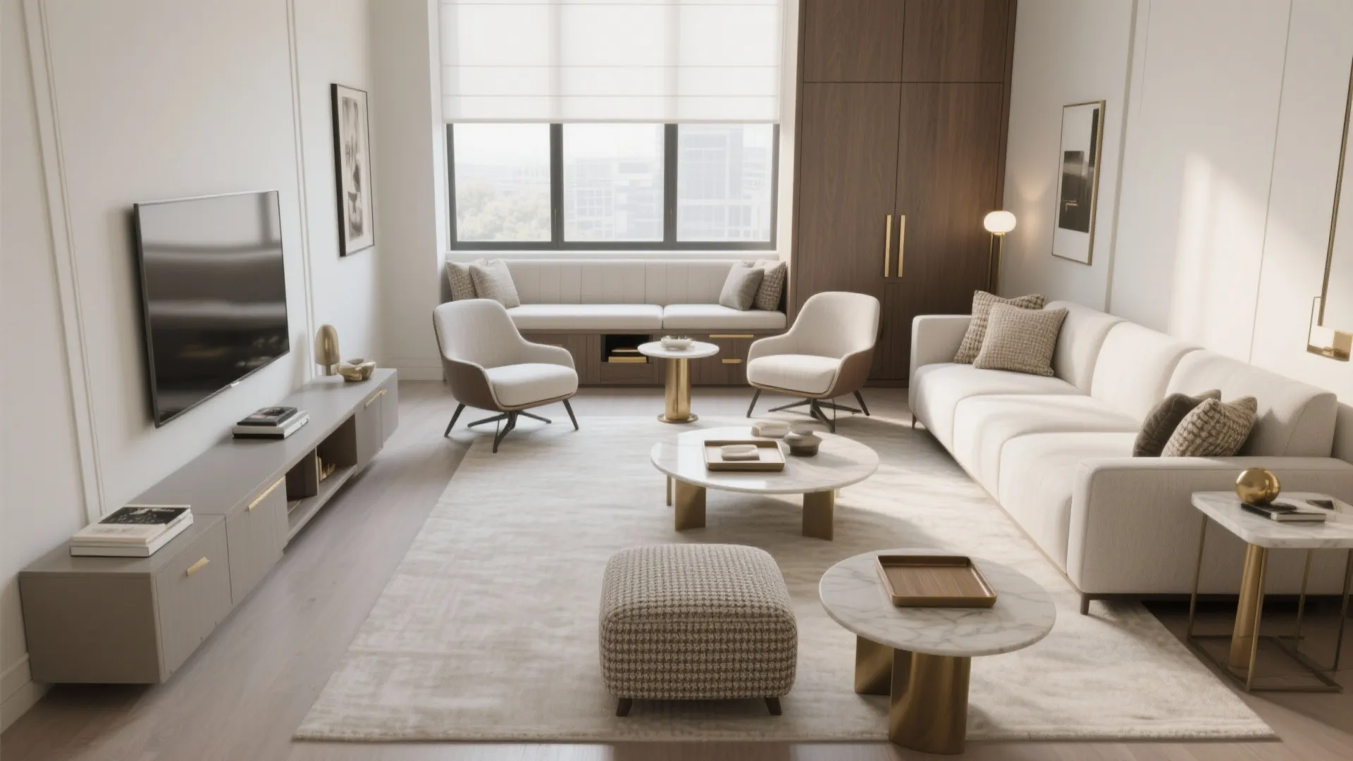 Flexible Seating: Built-ins, Slim Sofas, and Zoning