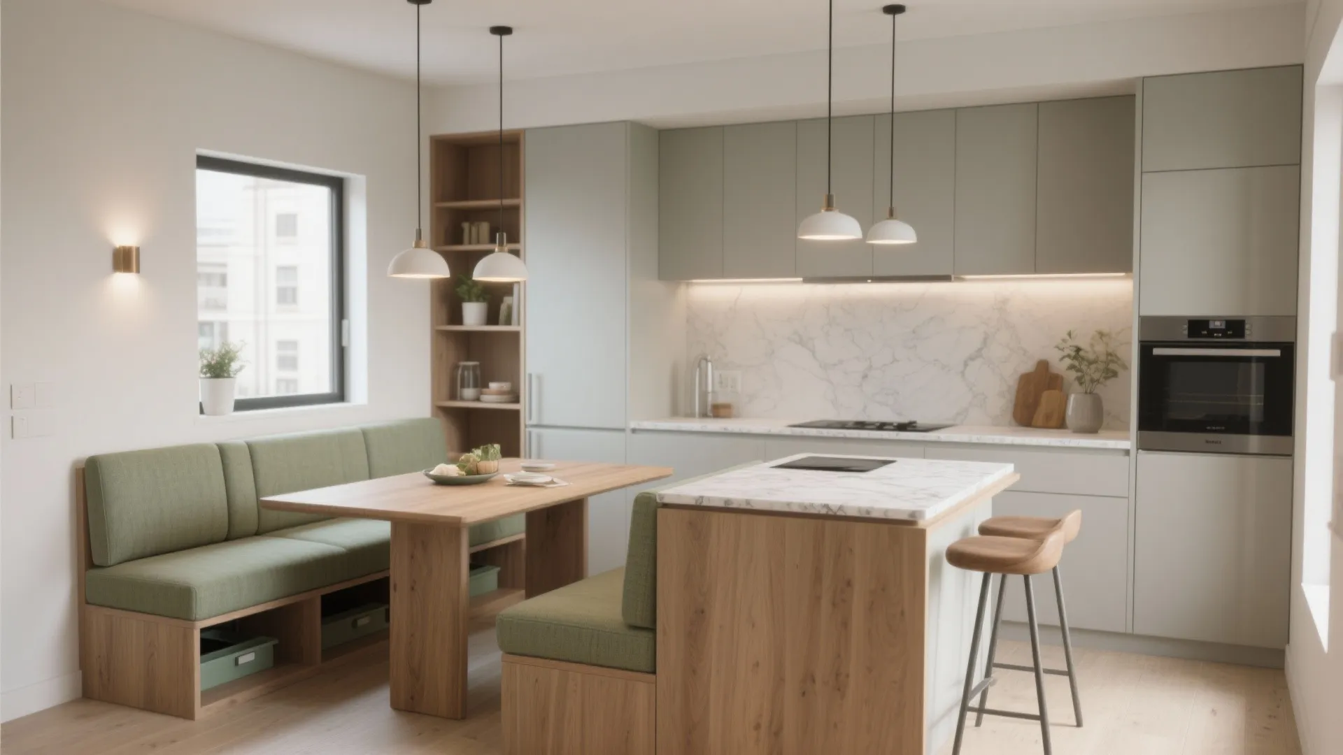 Flexible Seating: Banquette, Island, and Table