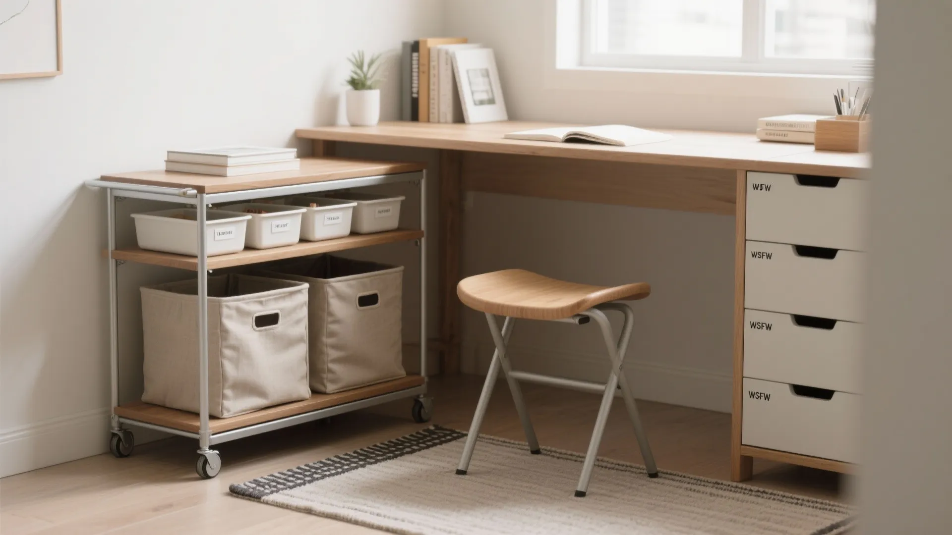 5) Flexible Storage: Rolling Carts, Hidden Bins, and Foldaway Seating