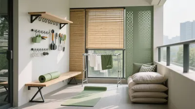 Multi-Functional Balcony Space with Green Accent