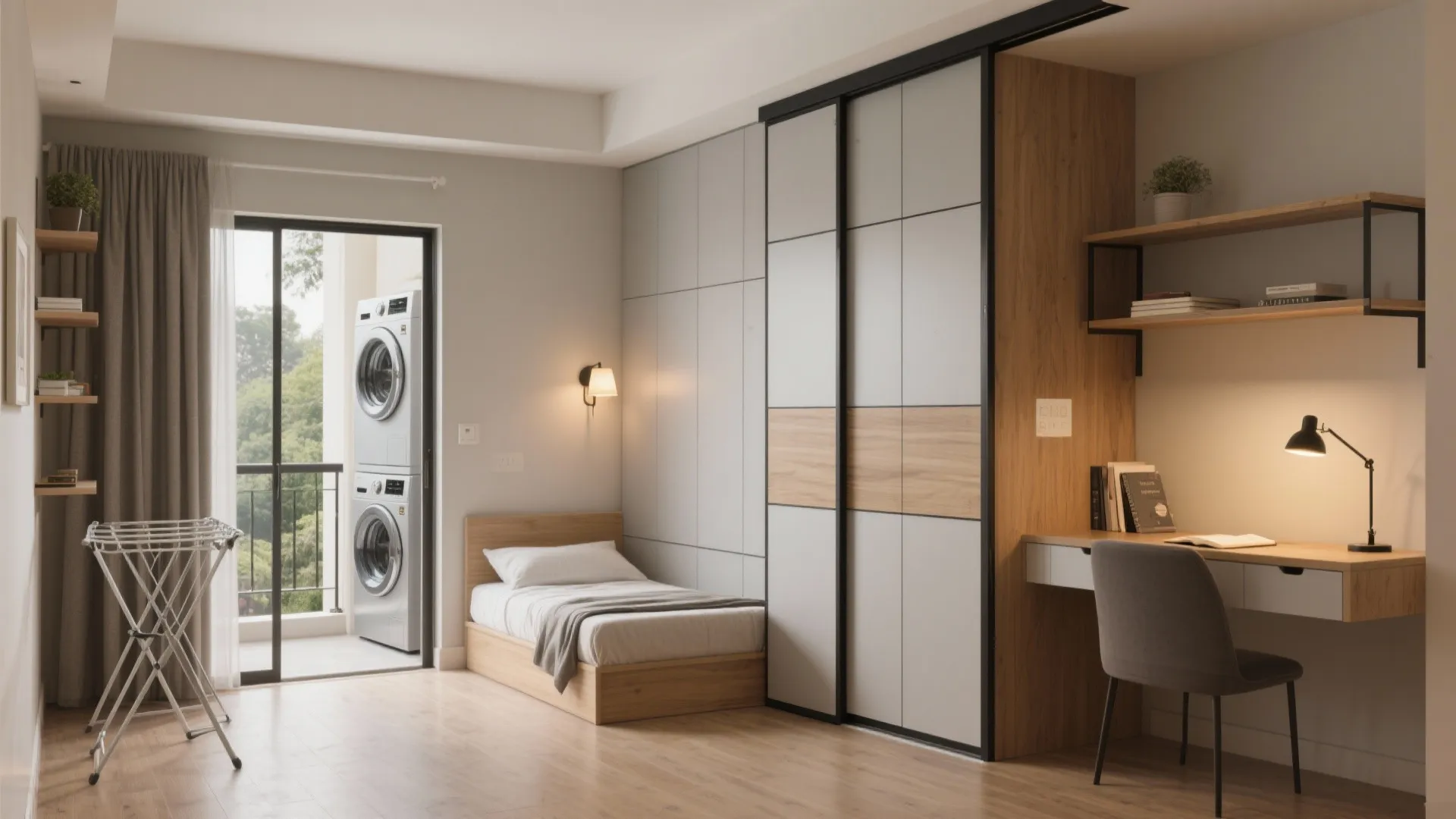 Flexible Room Planning: Study-Guest Hybrid and Utility Balcony Smarts