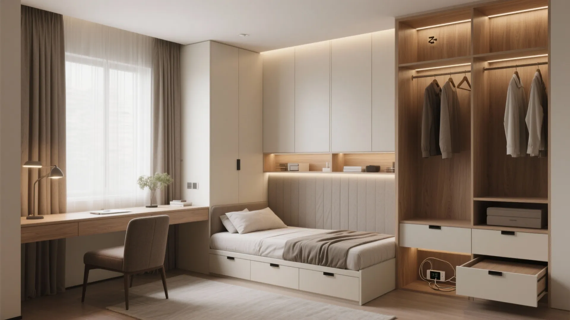 Flexible Rooming: Study-Guest Hybrid and Storage-First Bedrooms