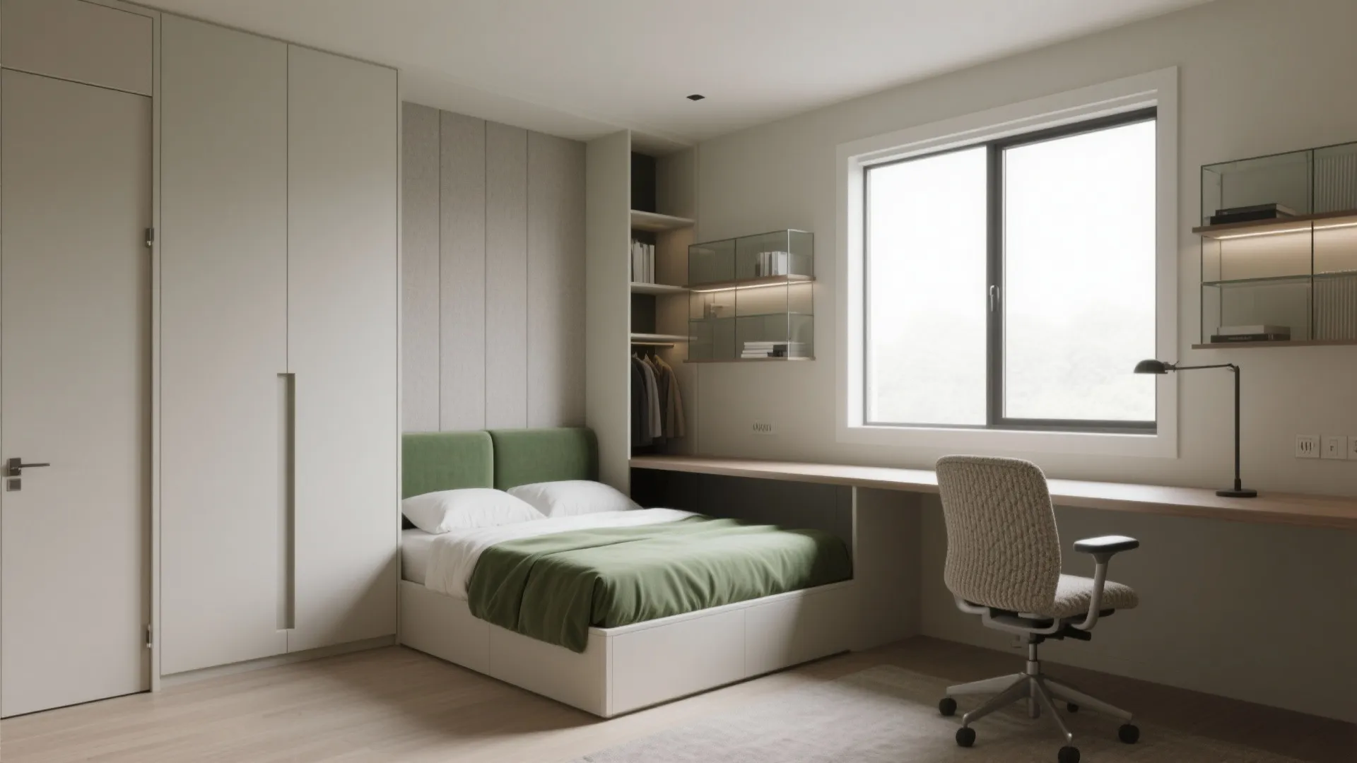 Bedroom zoning: primary suite + flexible study/guest room