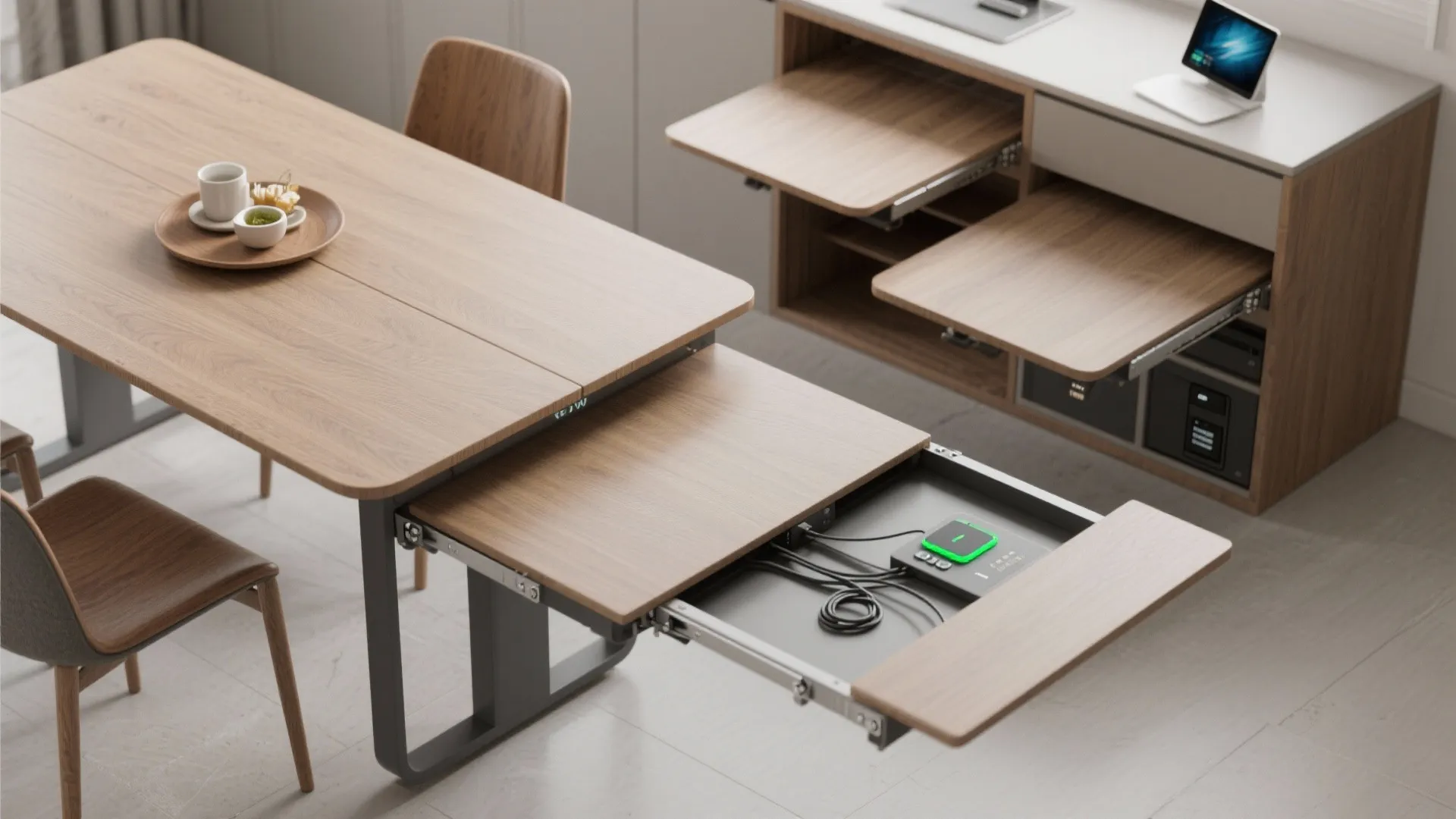 5. Flexible Tables and Tech-Friendly Corners