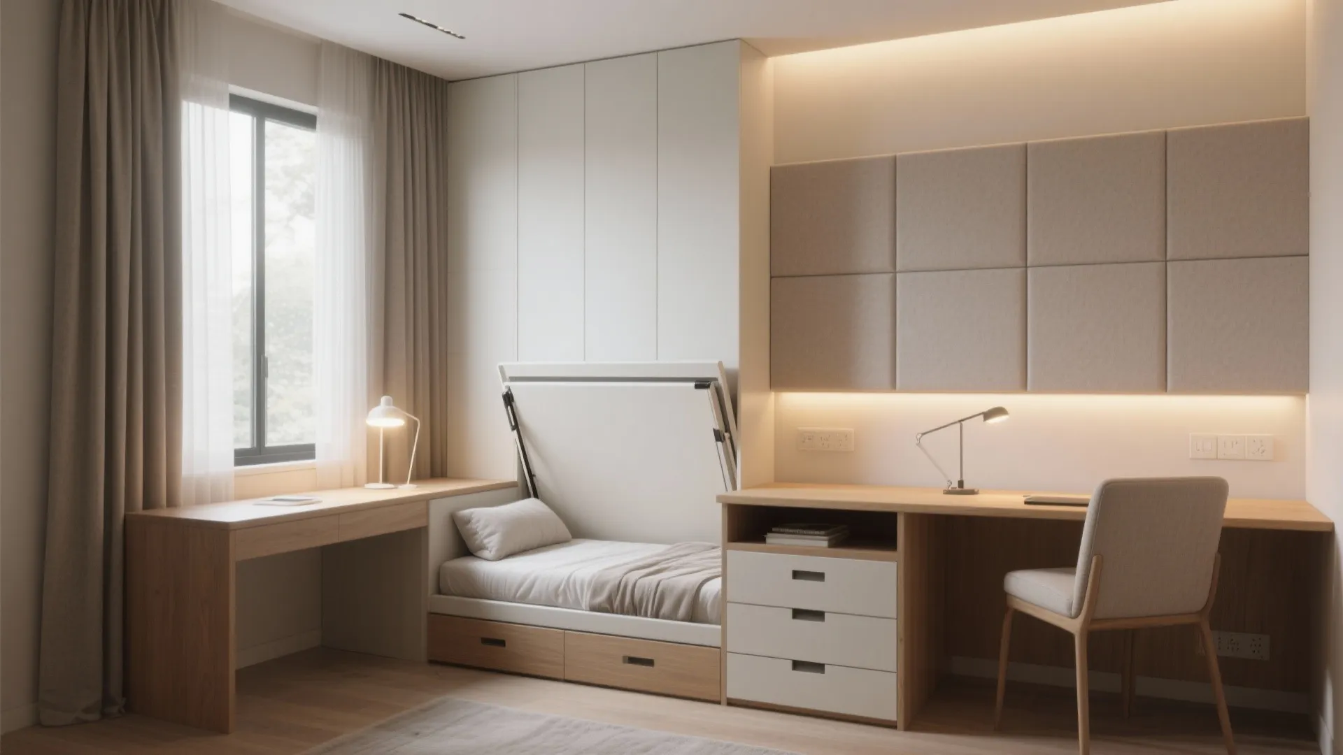 The flexible third bedroom: study + guest in one