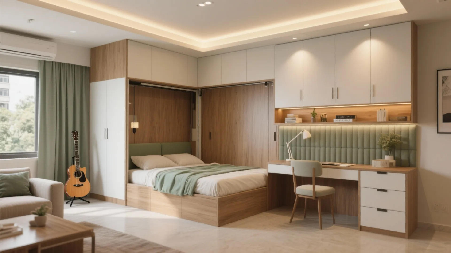 Flexible third bedroom: guest, office, and hobby room in one