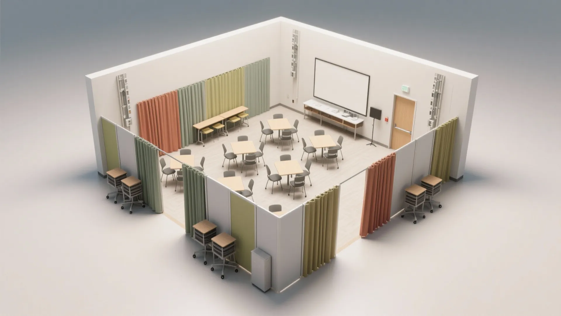 Flexible zoning with movable walls