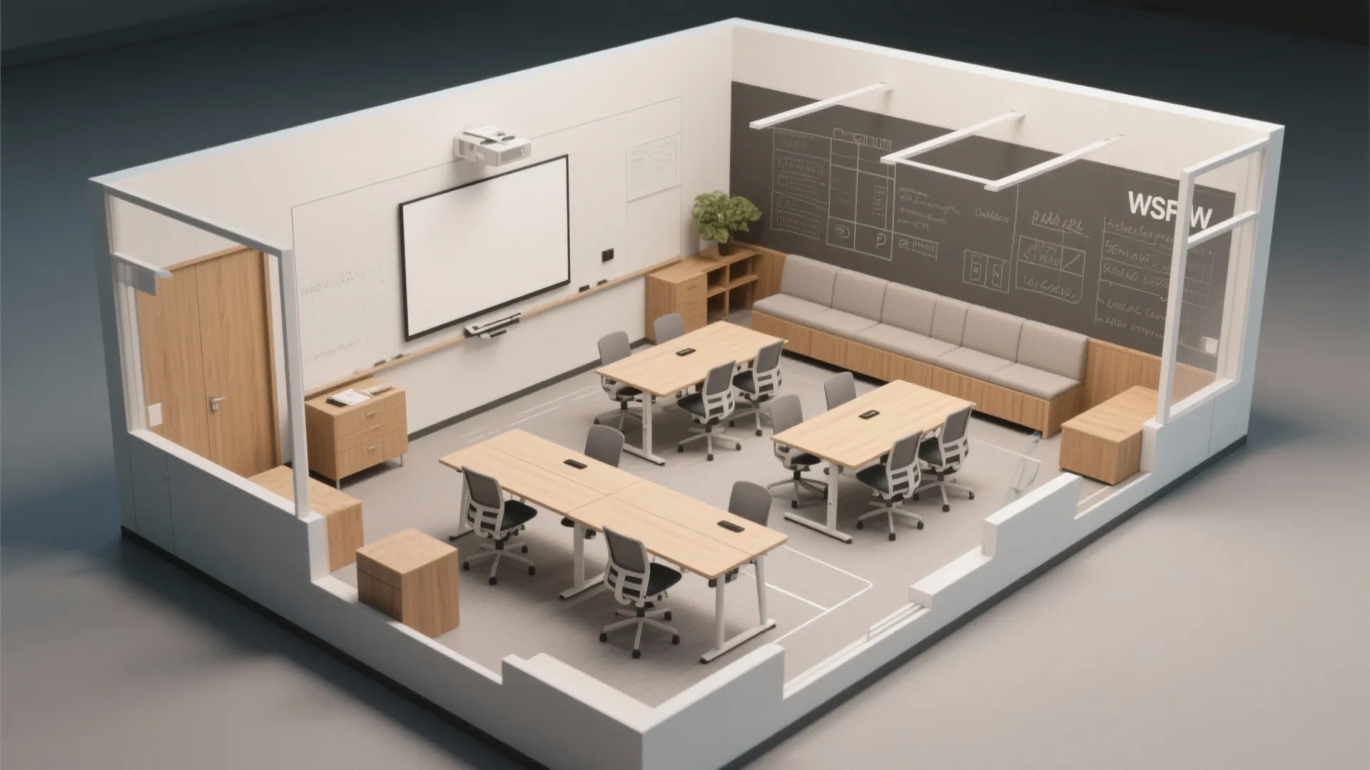 Flex Furniture: Sliding Tables, Writable Walls, and Zoned Seating