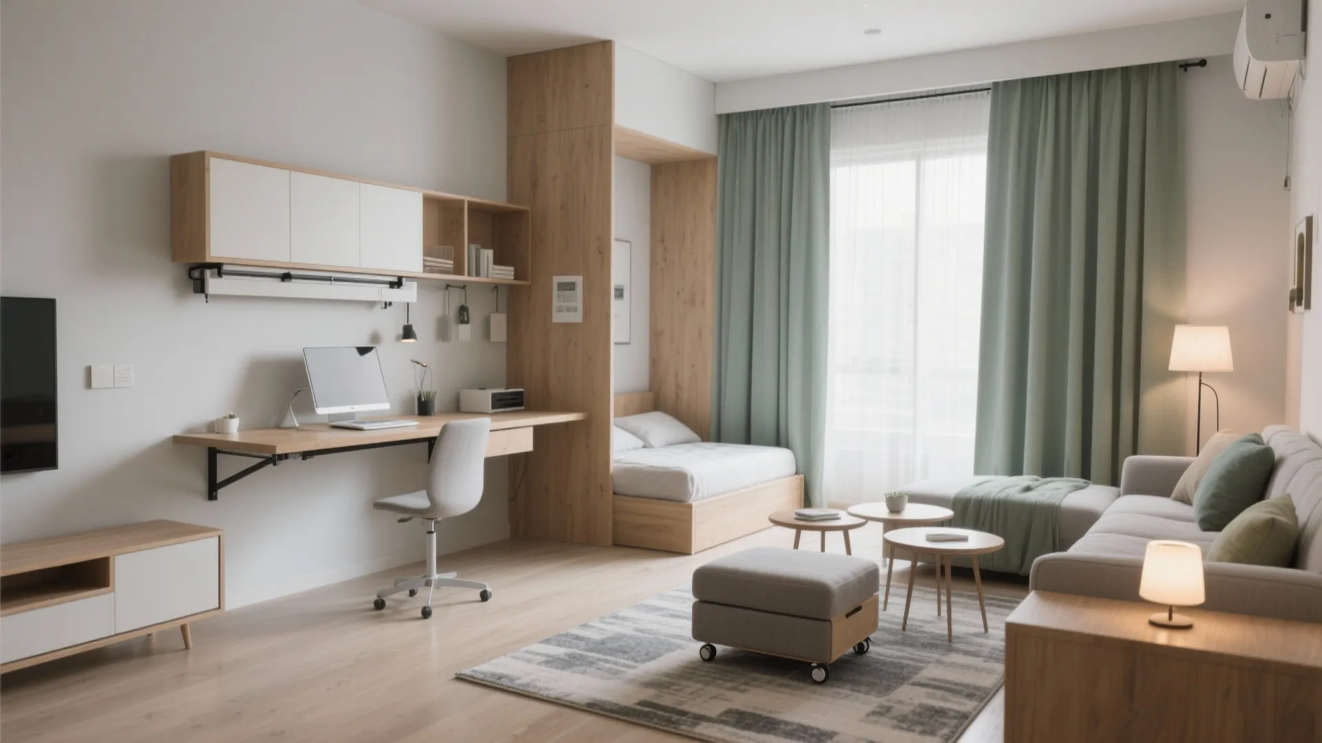 Convertible furniture and a flex workspace