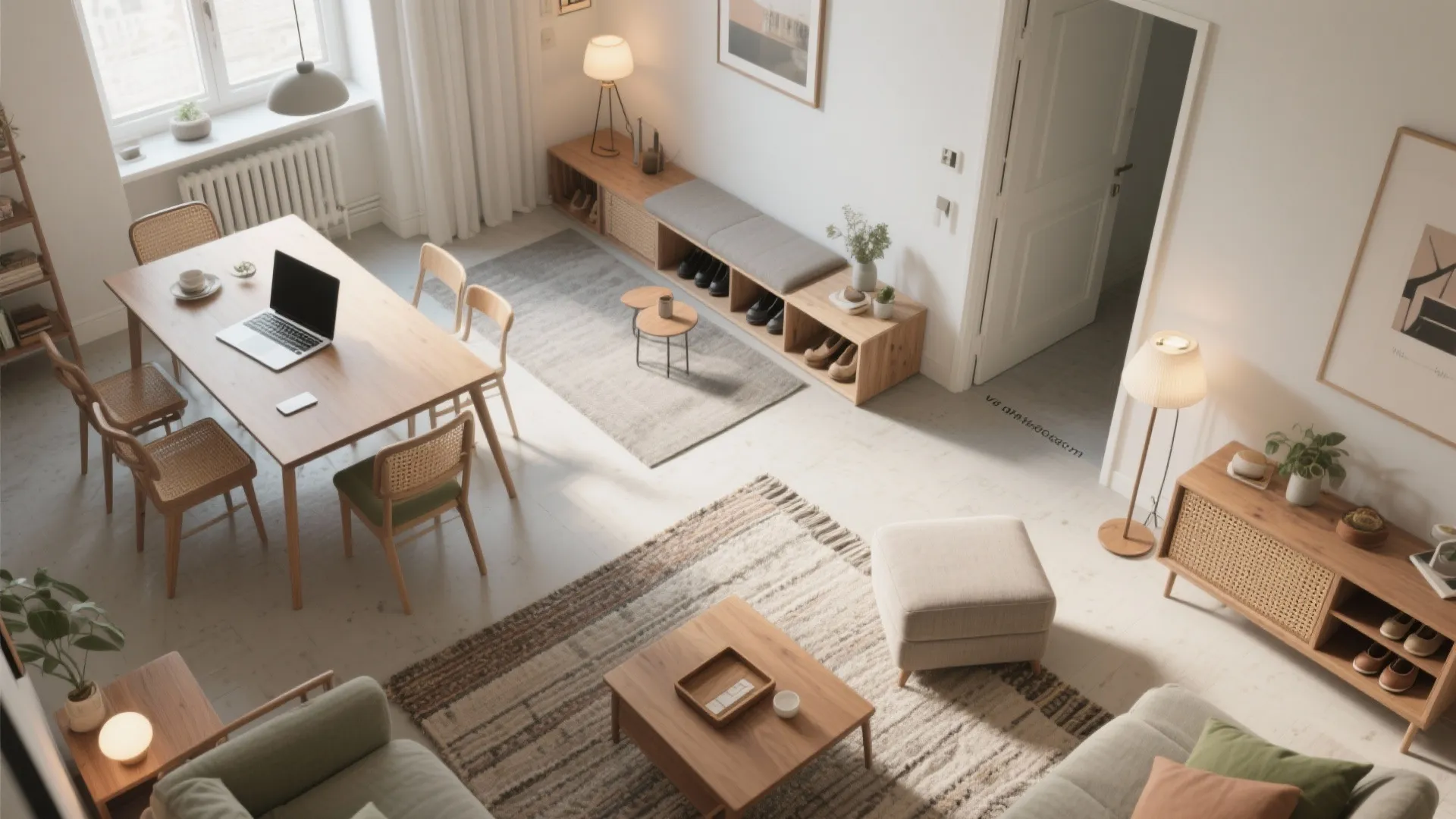 3) Multi-functional furniture and flexible zones