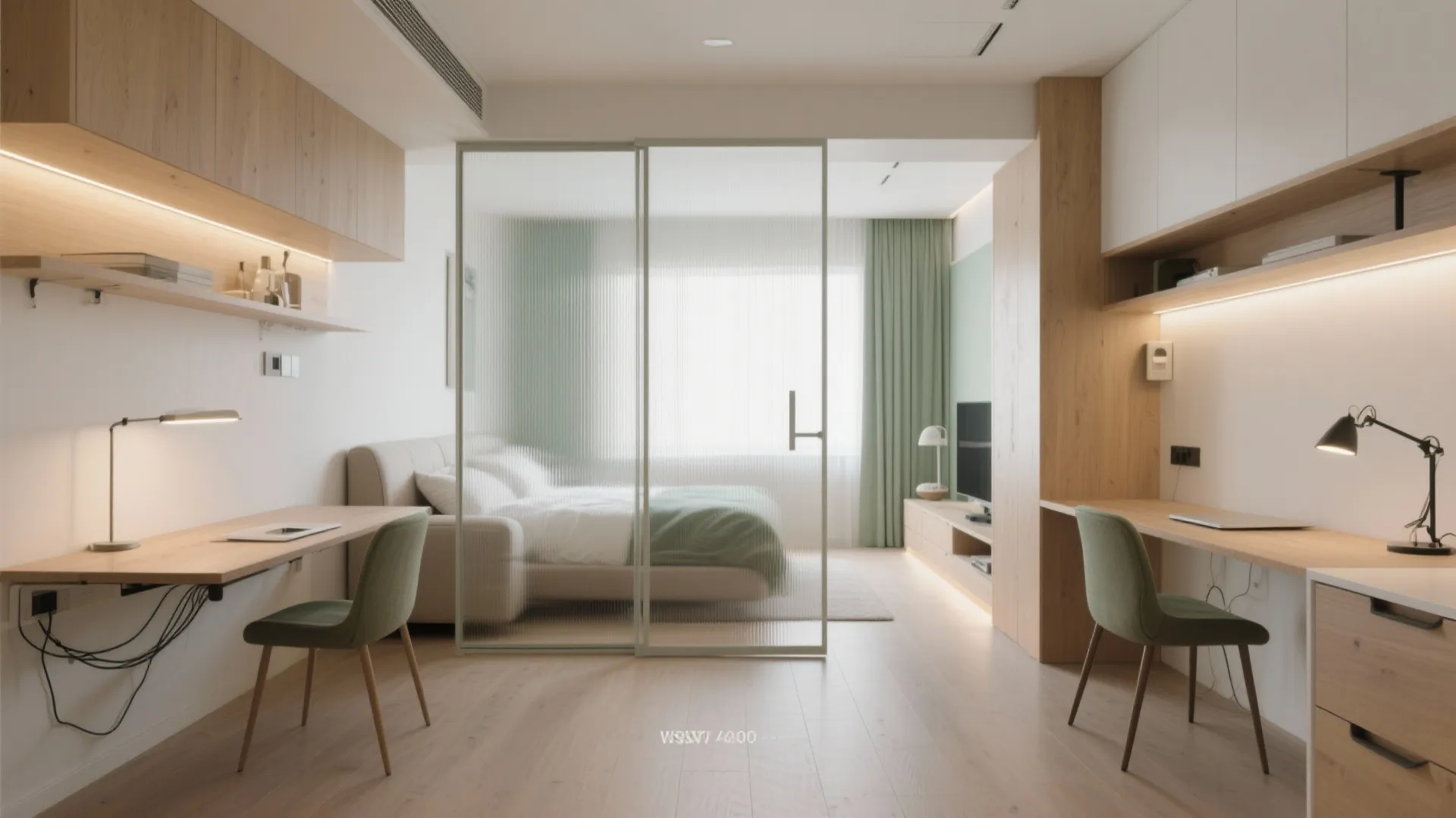 Flexible zones: sliding partitions, sofa-beds, and fold-down dining