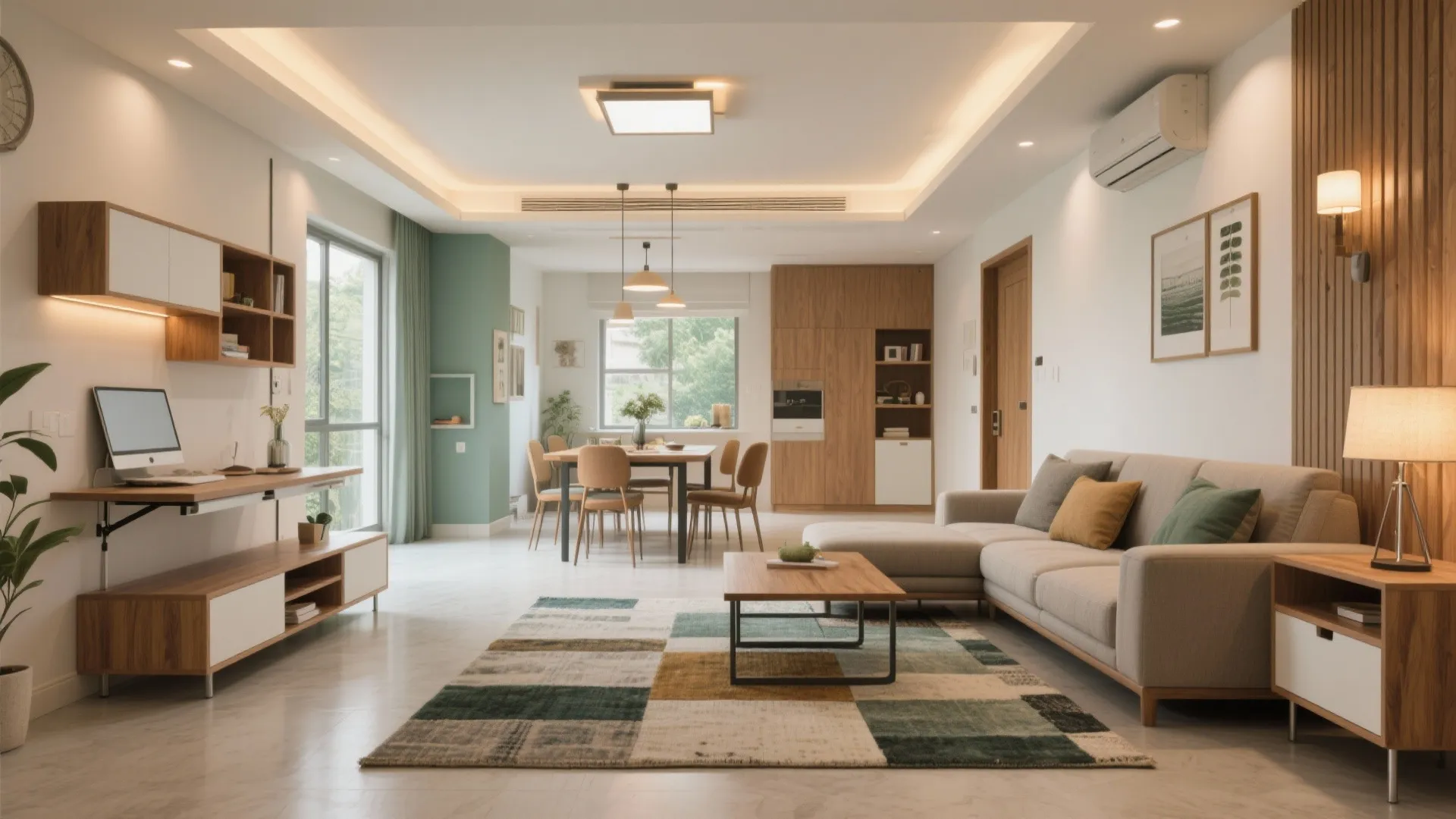 Flexible living–dining zoning that adapts to Kochi life