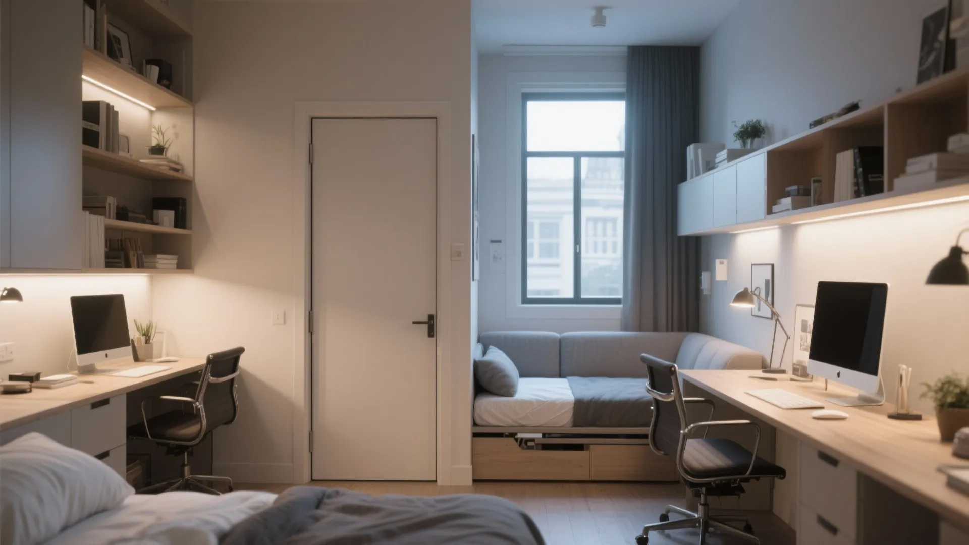 3. Flexible bedroom usage and pocket doors