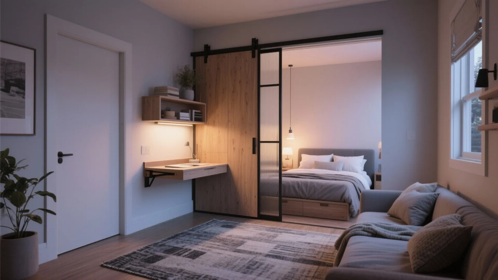 Flexible bedroom layouts with sliding doors