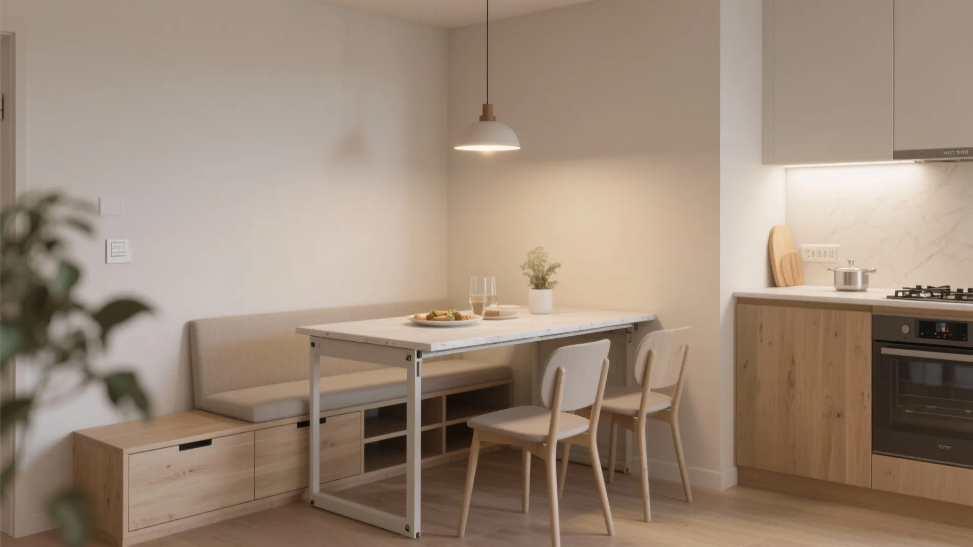 Flexible Dining Nook that Doubles as Prep Space