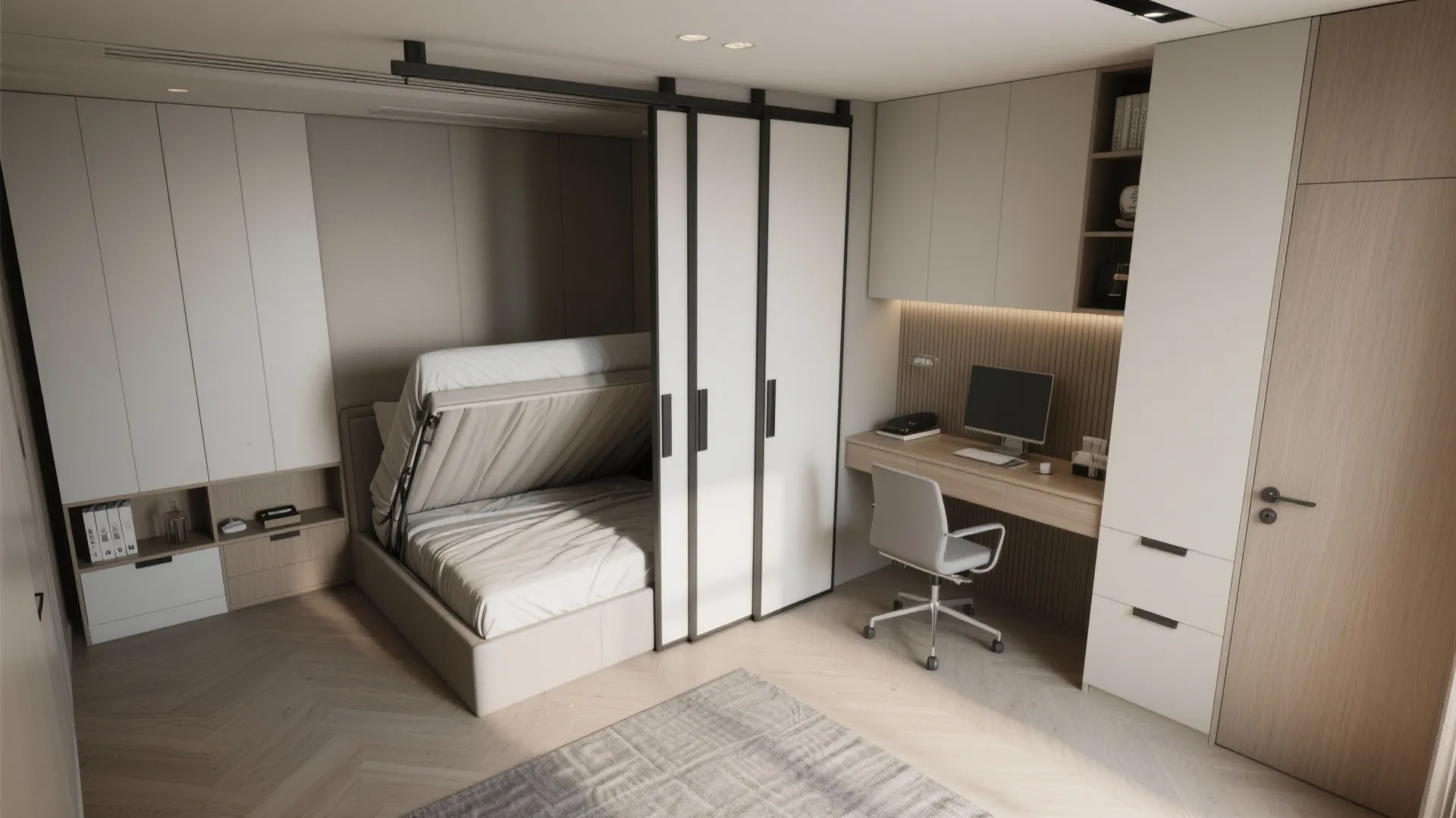 3. Flexible rooms with foldaway furniture